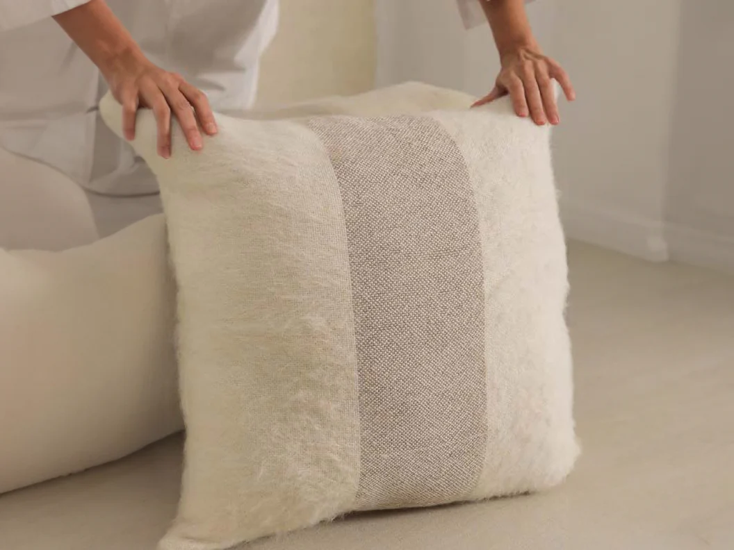 IDENTIDAD ARGENTINA NUBES CUSHION / IVORY + BEIGE 22" x 22" - Image 4