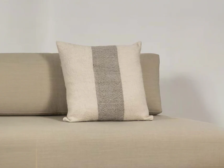 IDENTIDAD ARGENTINA NUBES CUSHION / IVORY + GREY 22" x 22" - Image 3