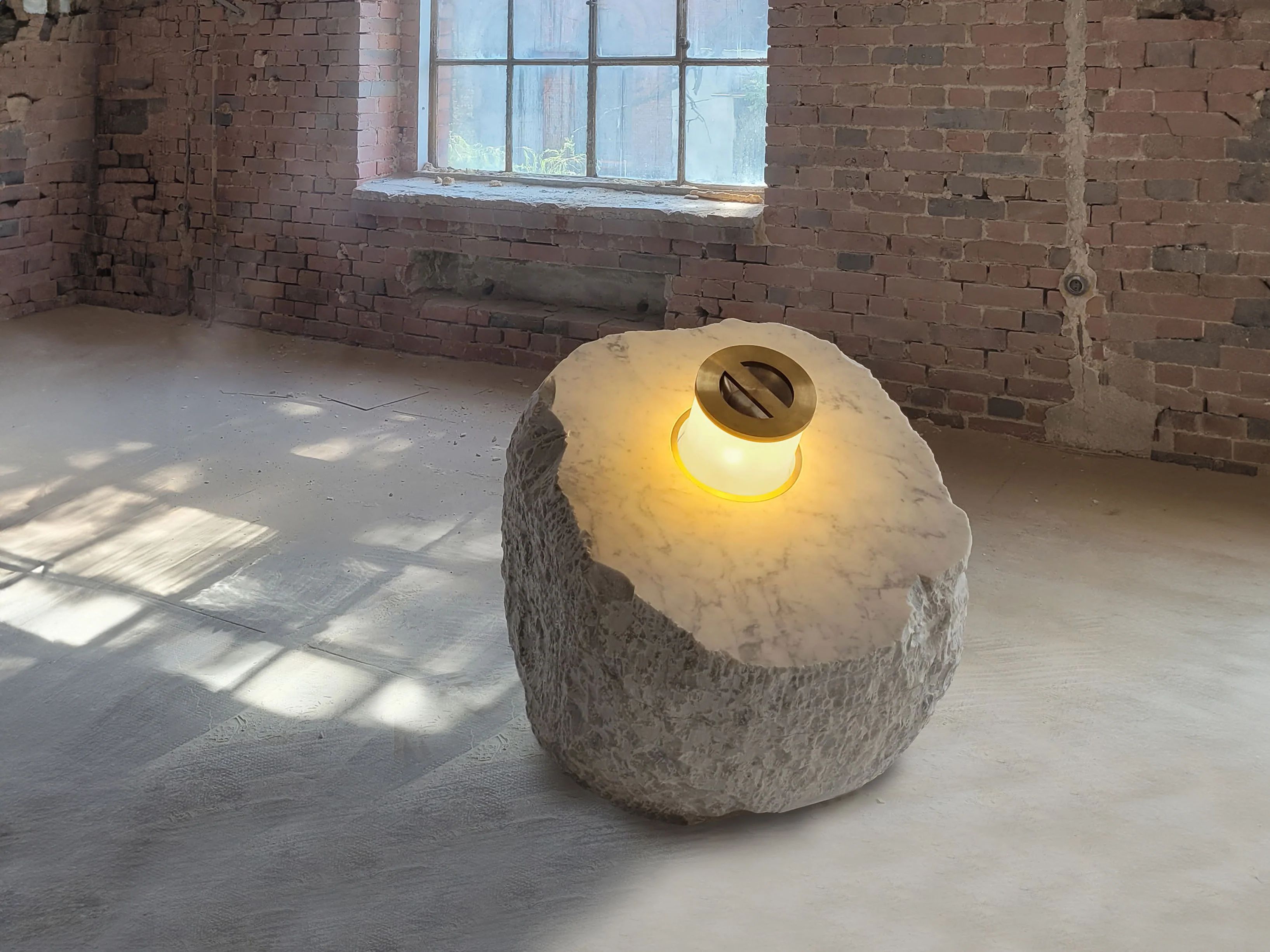 JAN GARNCAREK KINETIC STONE FLOOR LAMP W27" x D34" x H28" - Image 4