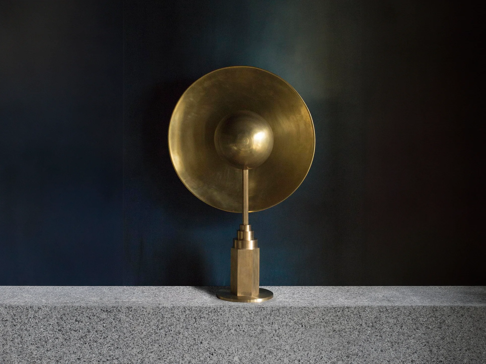 JAN GARNCAREK METROPOLIS TABLE LAMP / BRASS W20.5" x H32" x D10" - Image 3