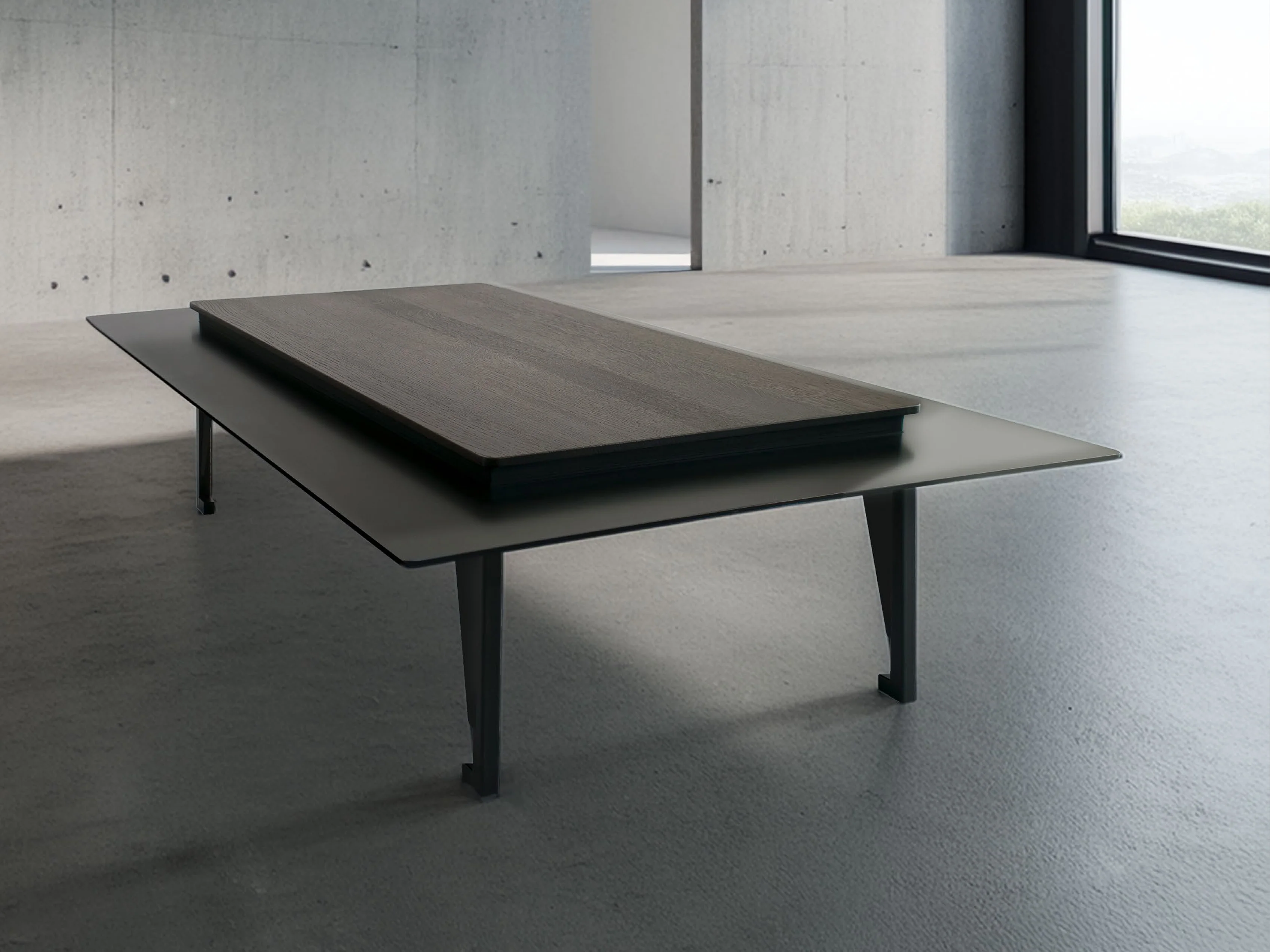 JAN GARNCAREK TUNGEN COFFEE TABLE / WOOD L51.2" x W31.5" x H13" - Image 3