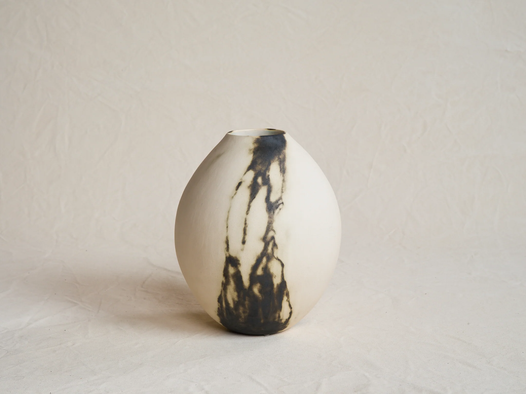 KATAYONE ADELI STAINED RAW SERIES II NO.2 OVAL VESSEL Ø9" x H14"