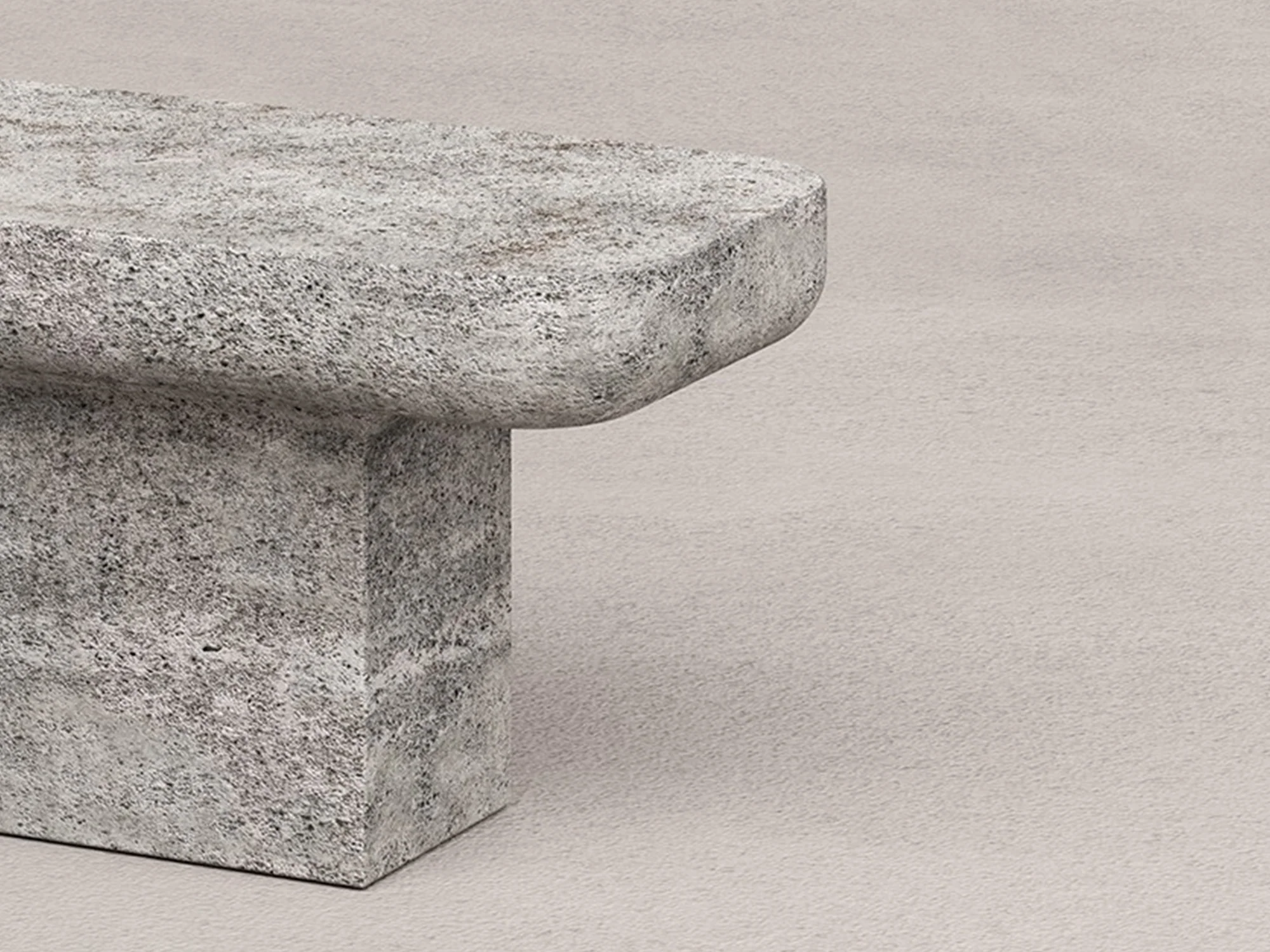 KERSTENS MONO BENCH STONE / 800 W31.4" x D16.5" x H15.7" - Image 3
