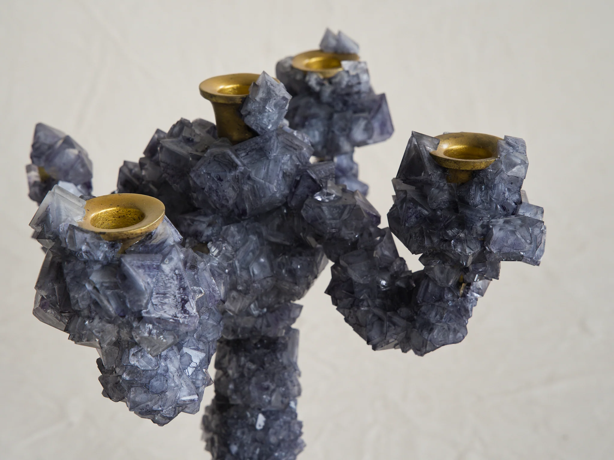 MARK STURKENBOOM OVERGROWN CRYSTAL CANDELABRA LARGE / AMETHYST H16.5" x Ø13.8" - Image 3