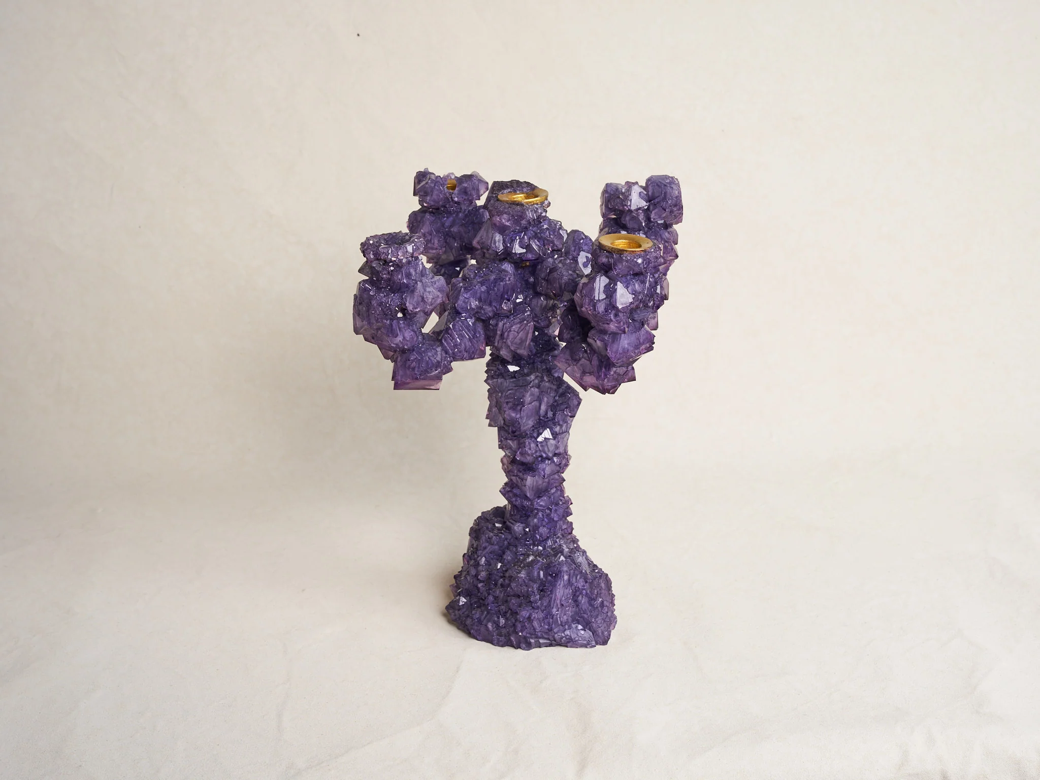 MARK STURKENBOOM OVERGROWN CRYSTAL CANDELABRA LARGE / AMETHYST H16.5" x Ø13.8" - Image 4