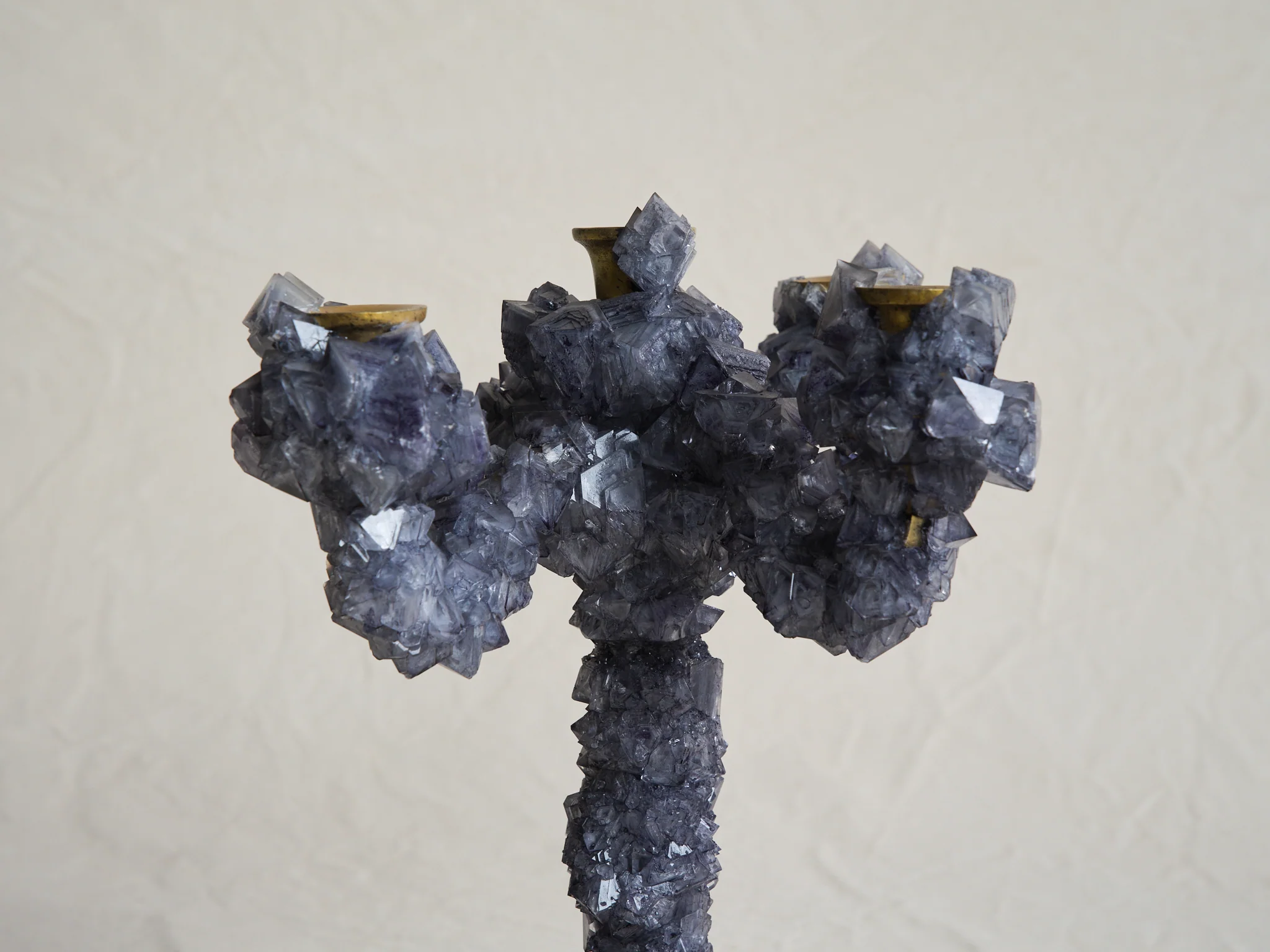 MARK STURKENBOOM OVERGROWN CRYSTAL CANDELABRA LARGE / AMETHYST H16.5" x Ø13.8" - Image 5