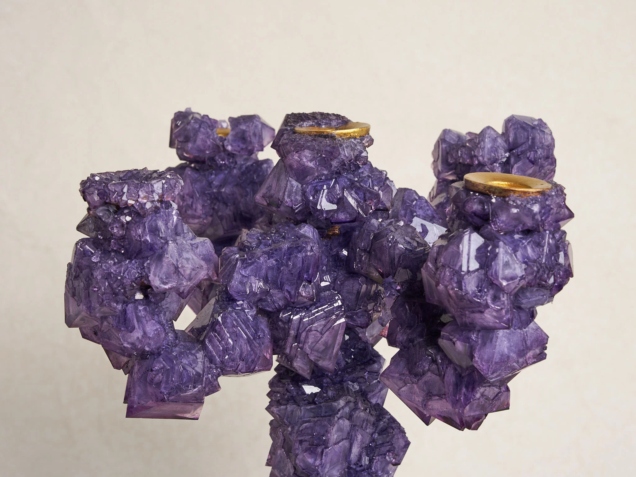 MARK STURKENBOOM OVERGROWN CRYSTAL CANDELABRA LARGE / AMETHYST H16.5" x Ø13.8" - Image 6