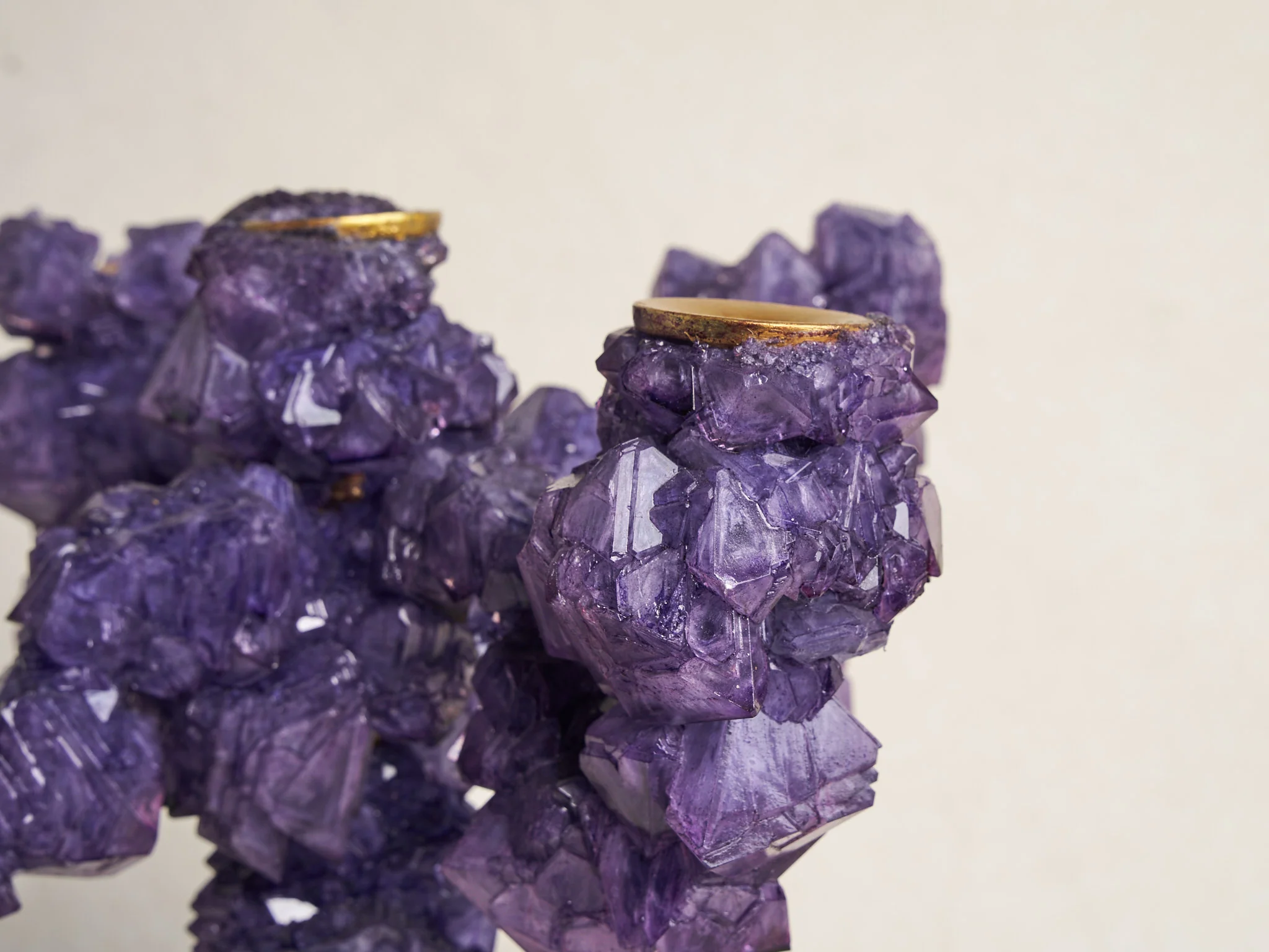 MARK STURKENBOOM OVERGROWN CRYSTAL CANDELABRA LARGE / AMETHYST H16.5" x Ø13.8" - Image 7