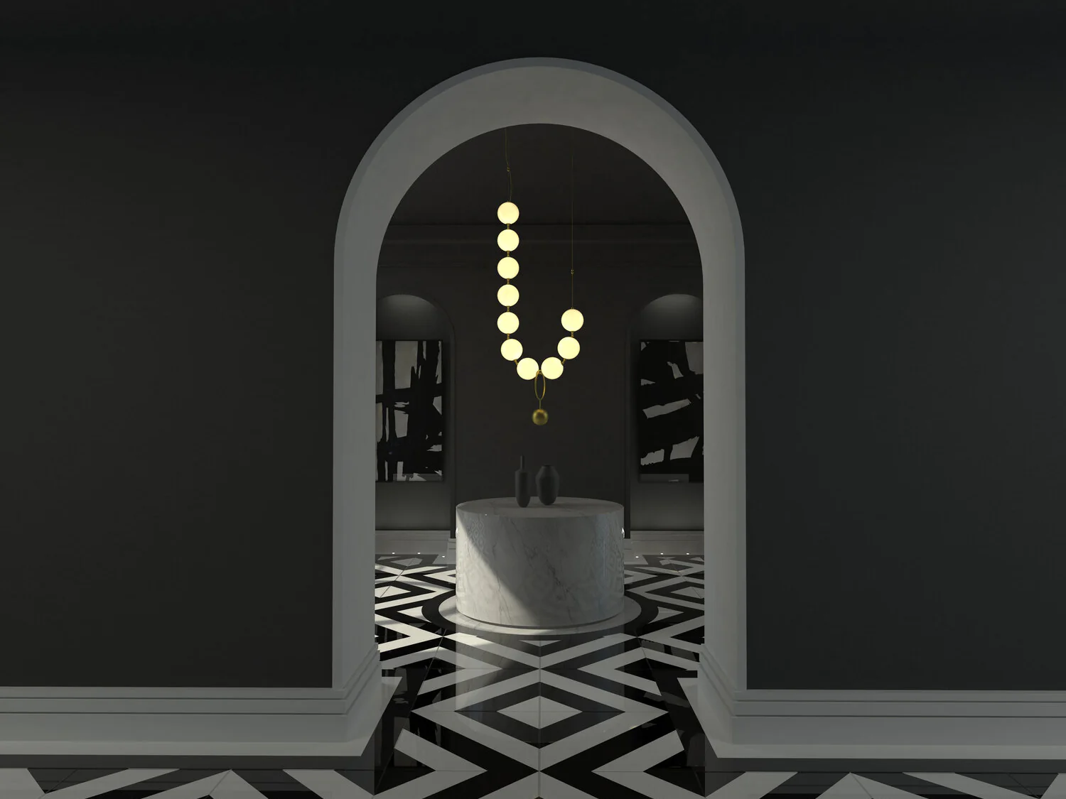 LAROSE GUYON COCO 04 CHANDELIER W32" x D8" x H82" - Image 3