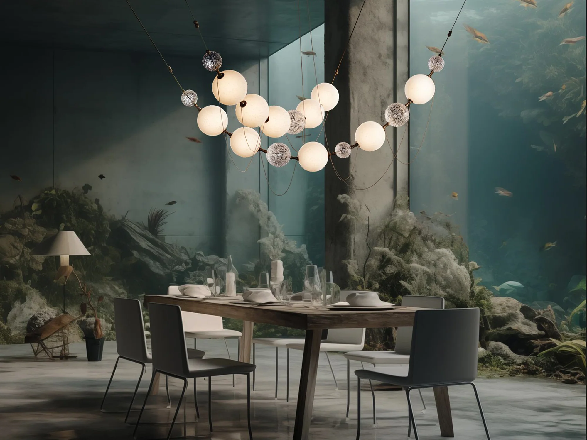 LAROSE GUYON COCO-DE-MER CHANDELIER W71" x D32" x H36" - Image 6