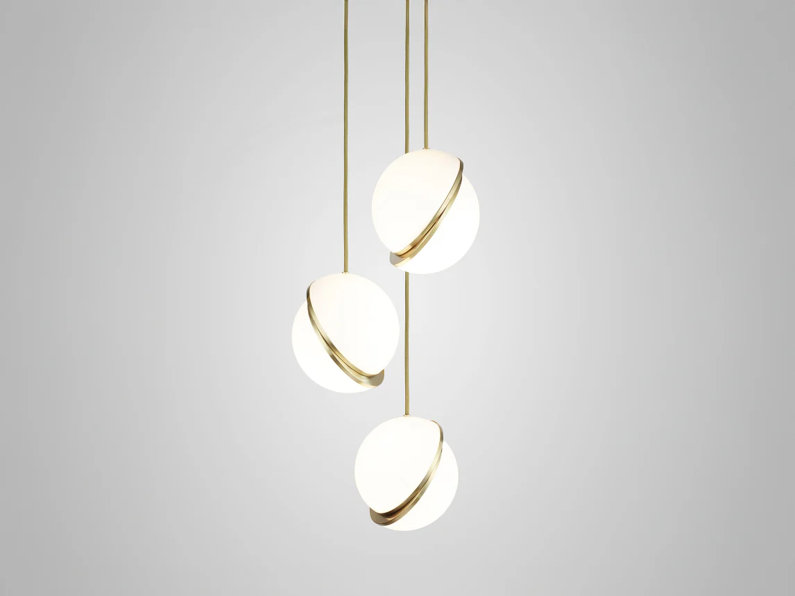 LEE BROOM CRESCENT CHANDELIER / MINI 3 PIECE Ø7.9" x H8.6"