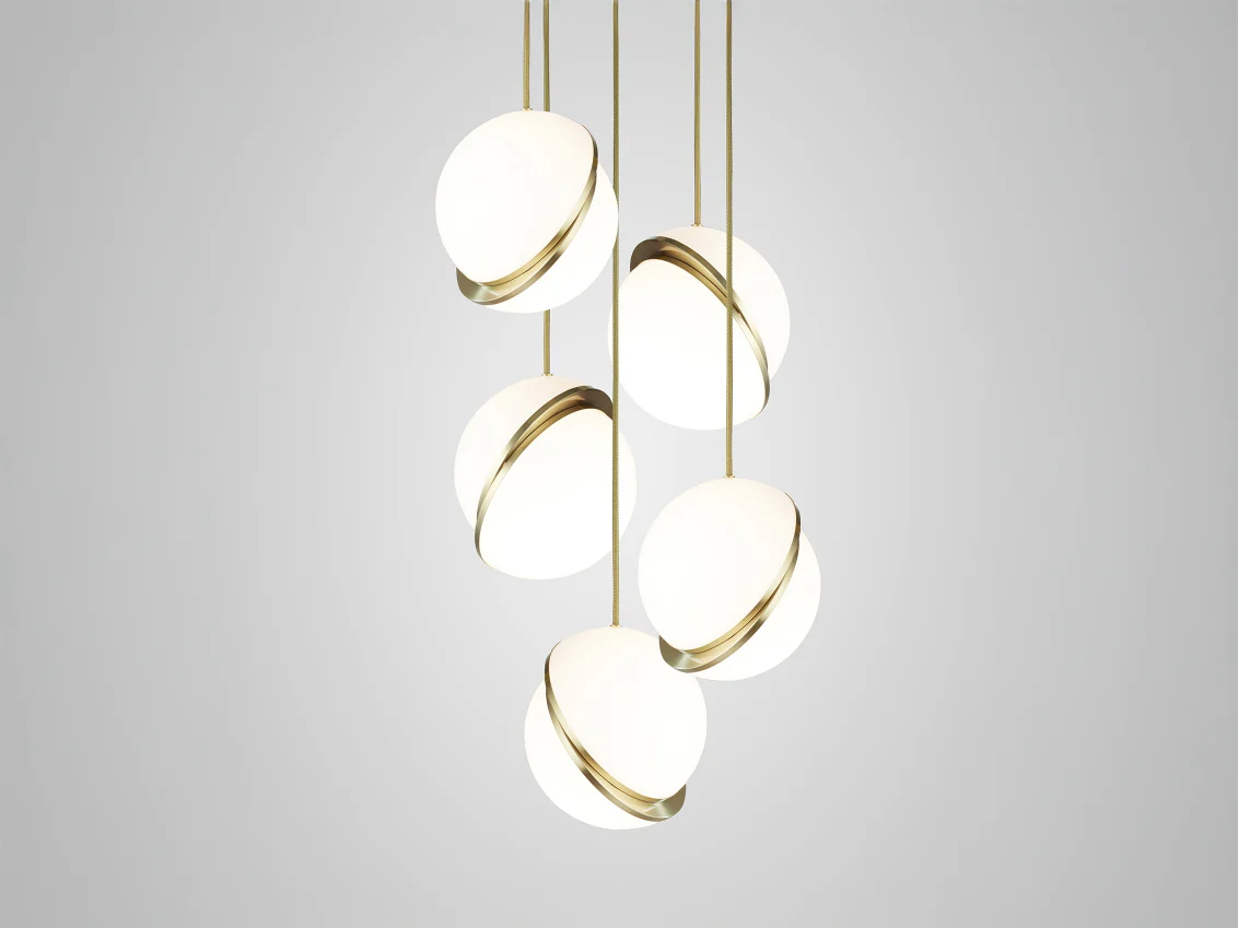LEE BROOM CRESCENT CHANDELIER / MINI 5 PIECE Ø7.9" x H8.6"