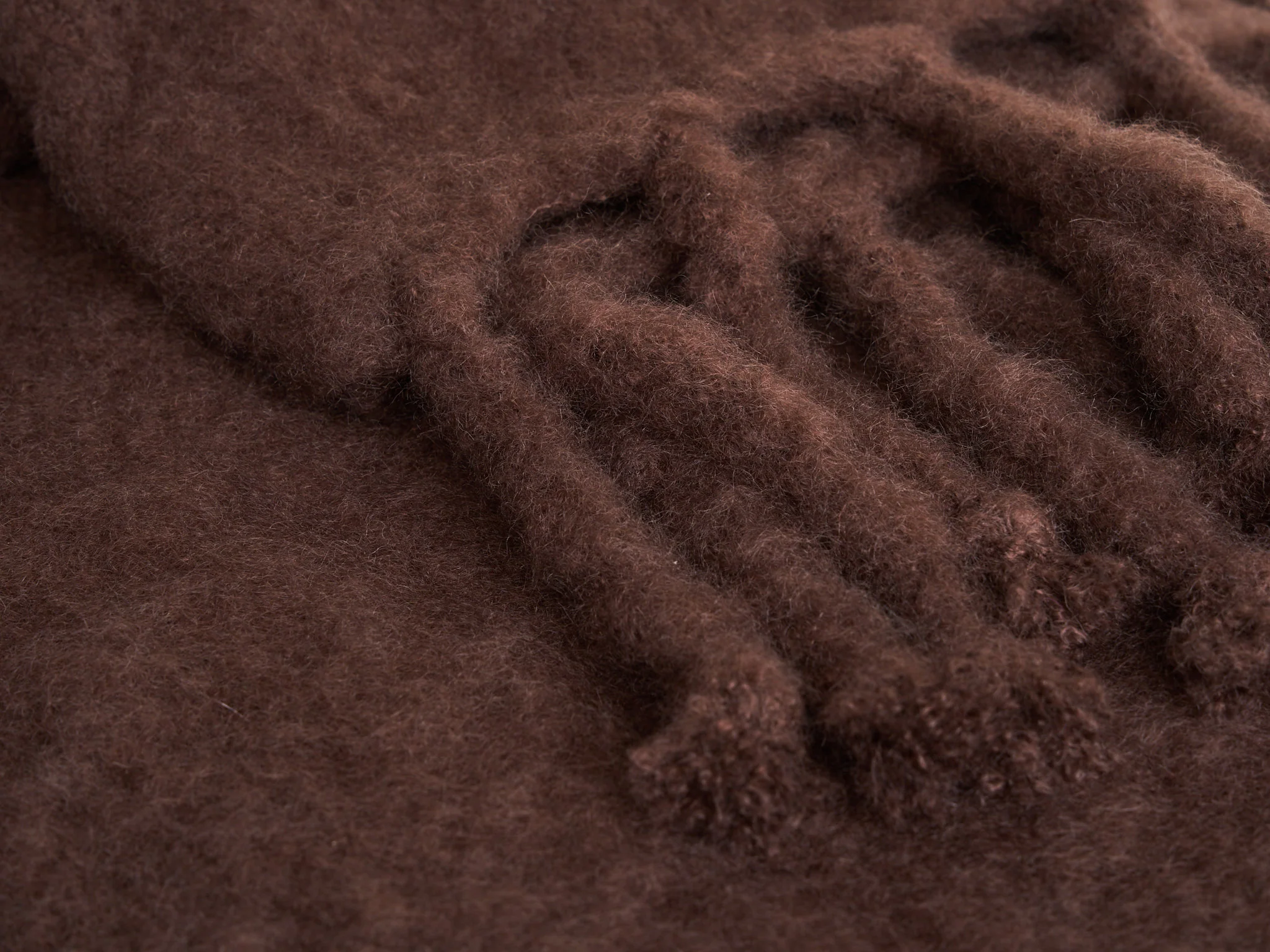 LENA REWELL MOHAIR THROW / MOCHA #321 51” x 71" - Image 2