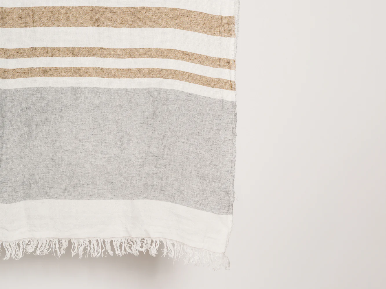 LIBECO FOUTA TOWEL / OYSTER STRIPE 43” x 71" - Image 2