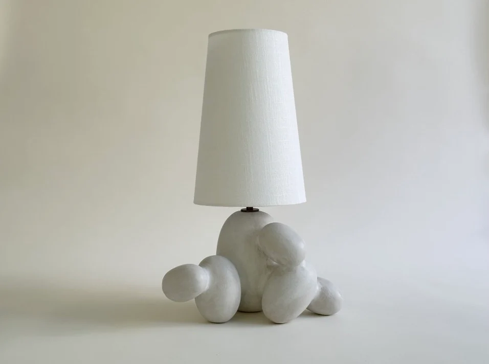 LISA VISCARDI SAXA LAMP NO.12 / WHITEWASH H21” x W15” x D7”