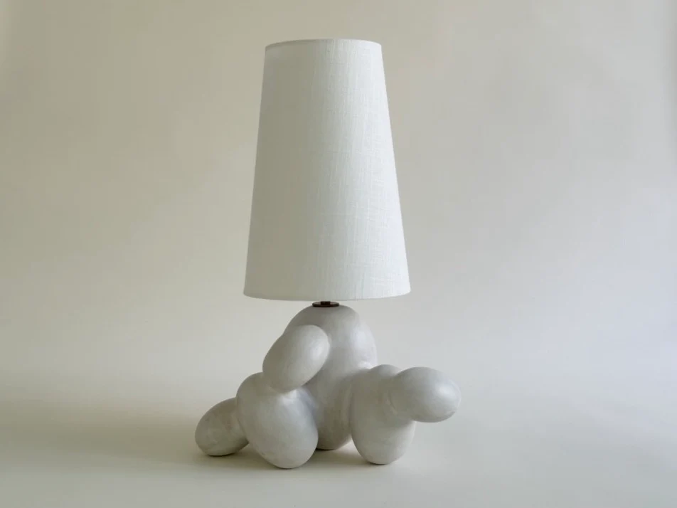 LISA VISCARDI SAXA LAMP NO.13 / WHITEWASH H21” x W15” x D7”