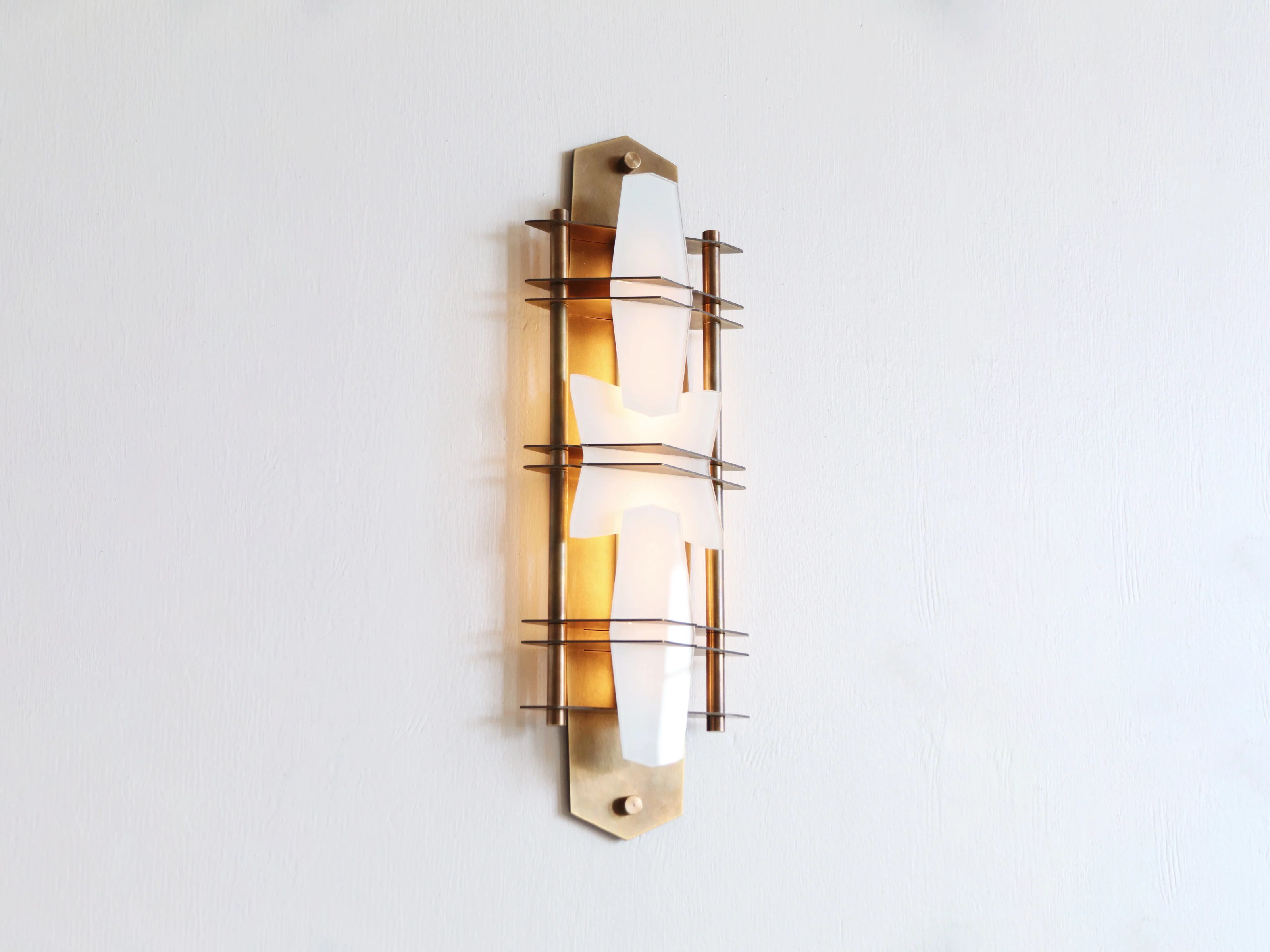 LOST PROFILE COVENANT THREE TIER WALL SCONCE H19" x W7" x D3"