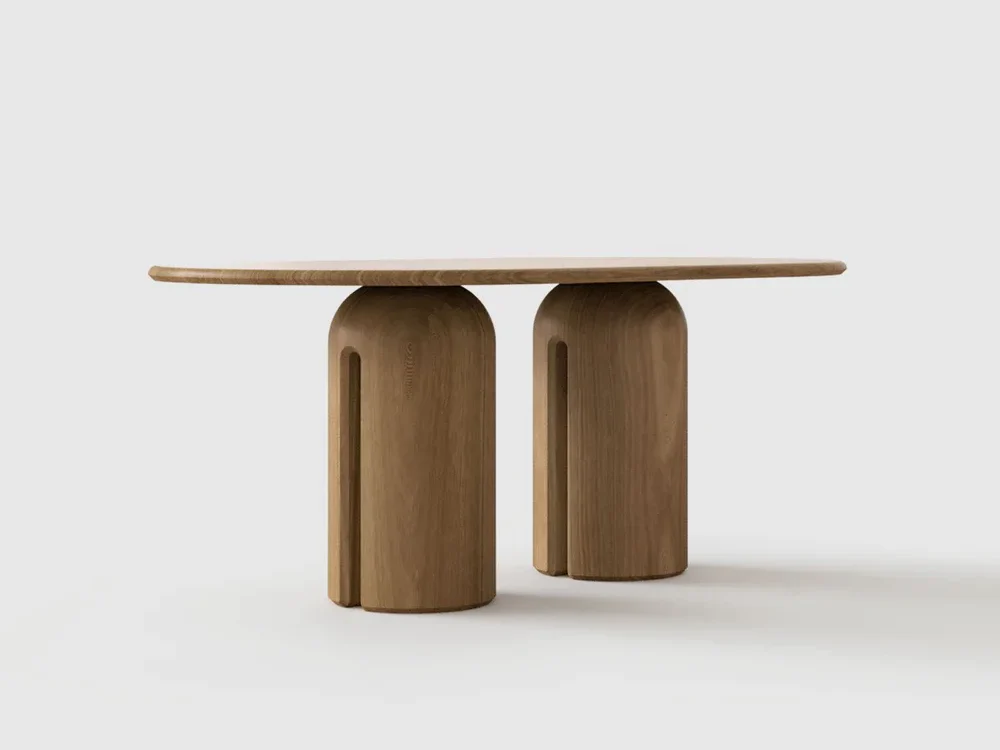 LUTECA OCO OVAL DINING TABLE / 2 PEDESTAL - Image 2
