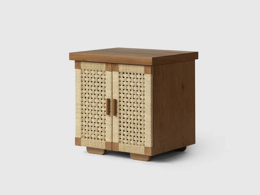 LUTECA WOVEN NIGHTSTAND / DOUBLE DRAWER W63.5" x D20.5" x H26" - Image 2
