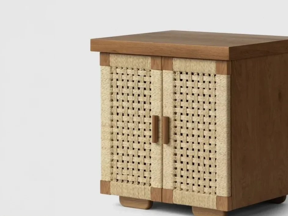 LUTECA WOVEN NIGHTSTAND / DOUBLE DRAWER W63.5" x D20.5" x H26" - Image 3