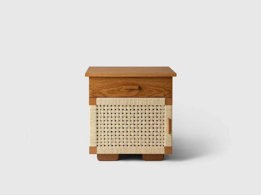 LUTECA WOVEN NIGHTSTAND / SINGLE DRAWER W24" x D20.5" x H24"