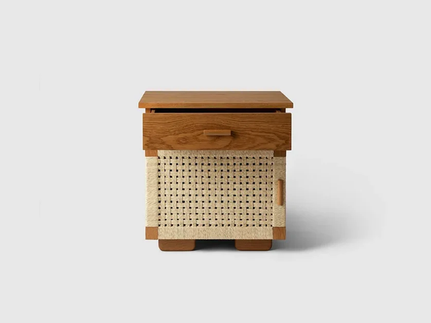 LUTECA WOVEN NIGHTSTAND / SINGLE DRAWER W24" x D20.5" x H24" - Image 3
