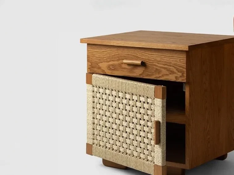 LUTECA WOVEN NIGHTSTAND / SINGLE DRAWER W24" x D20.5" x H24" - Image 4