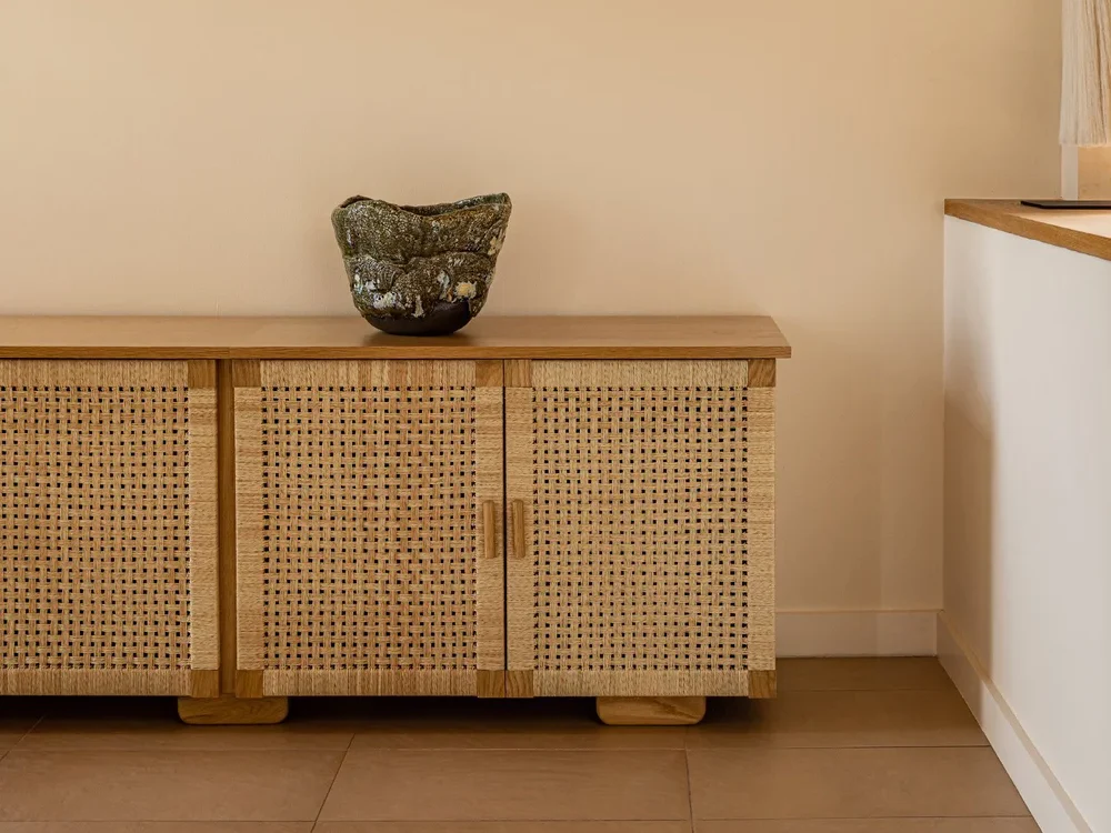LUTECA WOVEN CREDENZA / 4 DOOR W86" x D20.5" x H29.5" - Image 3