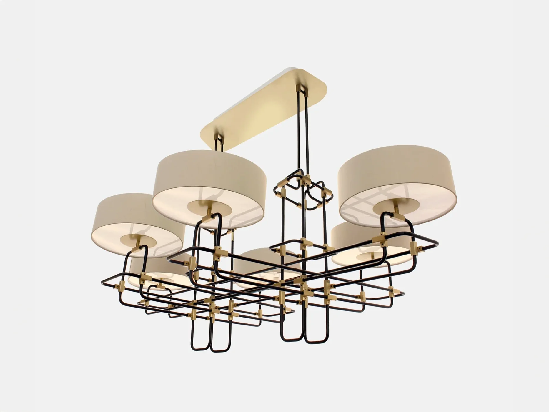 MARTIN HUXFORD BREUER LARGE 6 ARM CHANDELIER L60" x W43" x H24-39"