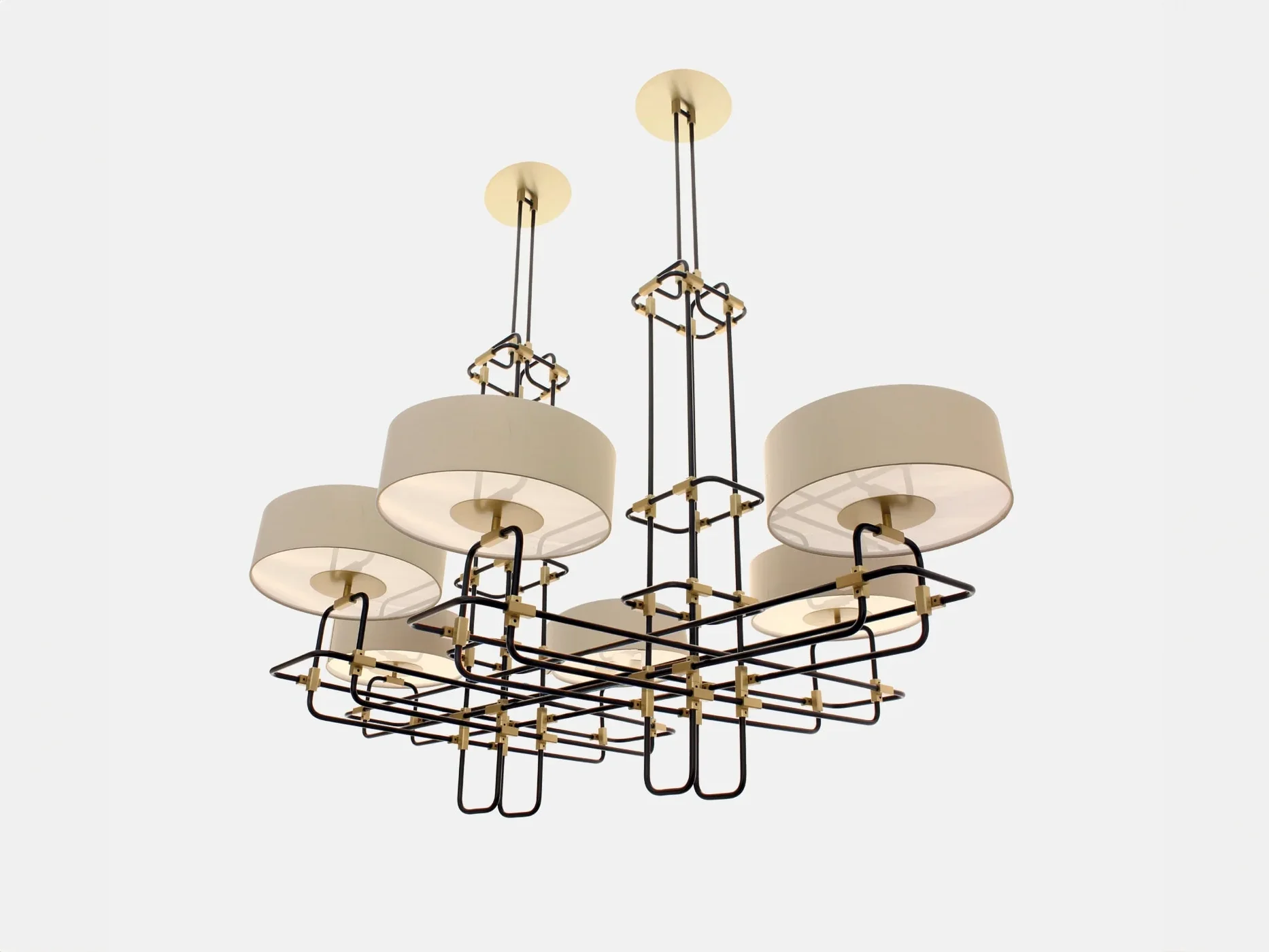 MARTIN HUXFORD BREUER LARGE 6 ARM CHANDELIER L60" x W43" x H24-39" - Image 2