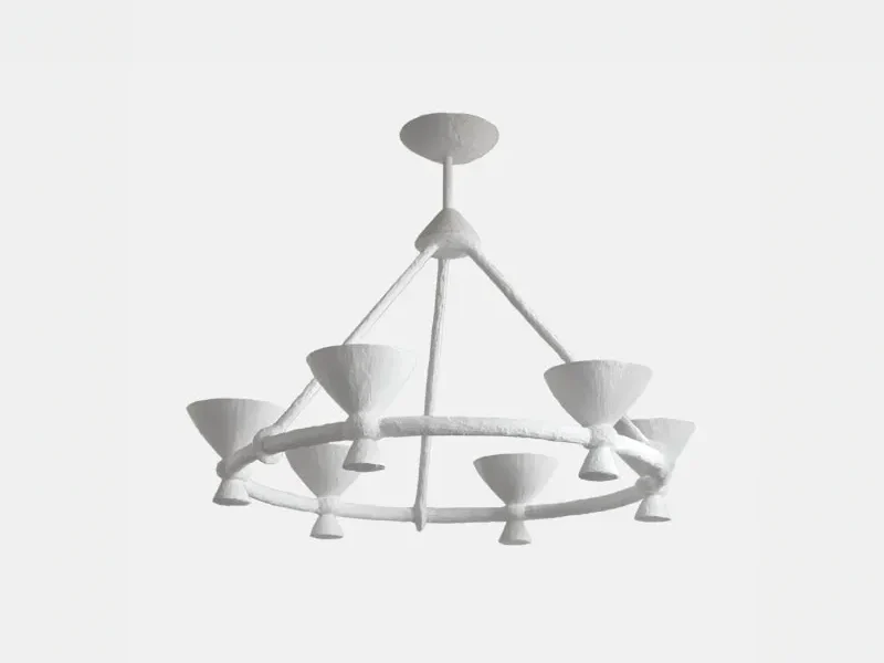 MARTIN HUXFORD LUCIE PLASTER CHANDELIER H25.5" x Ă39"