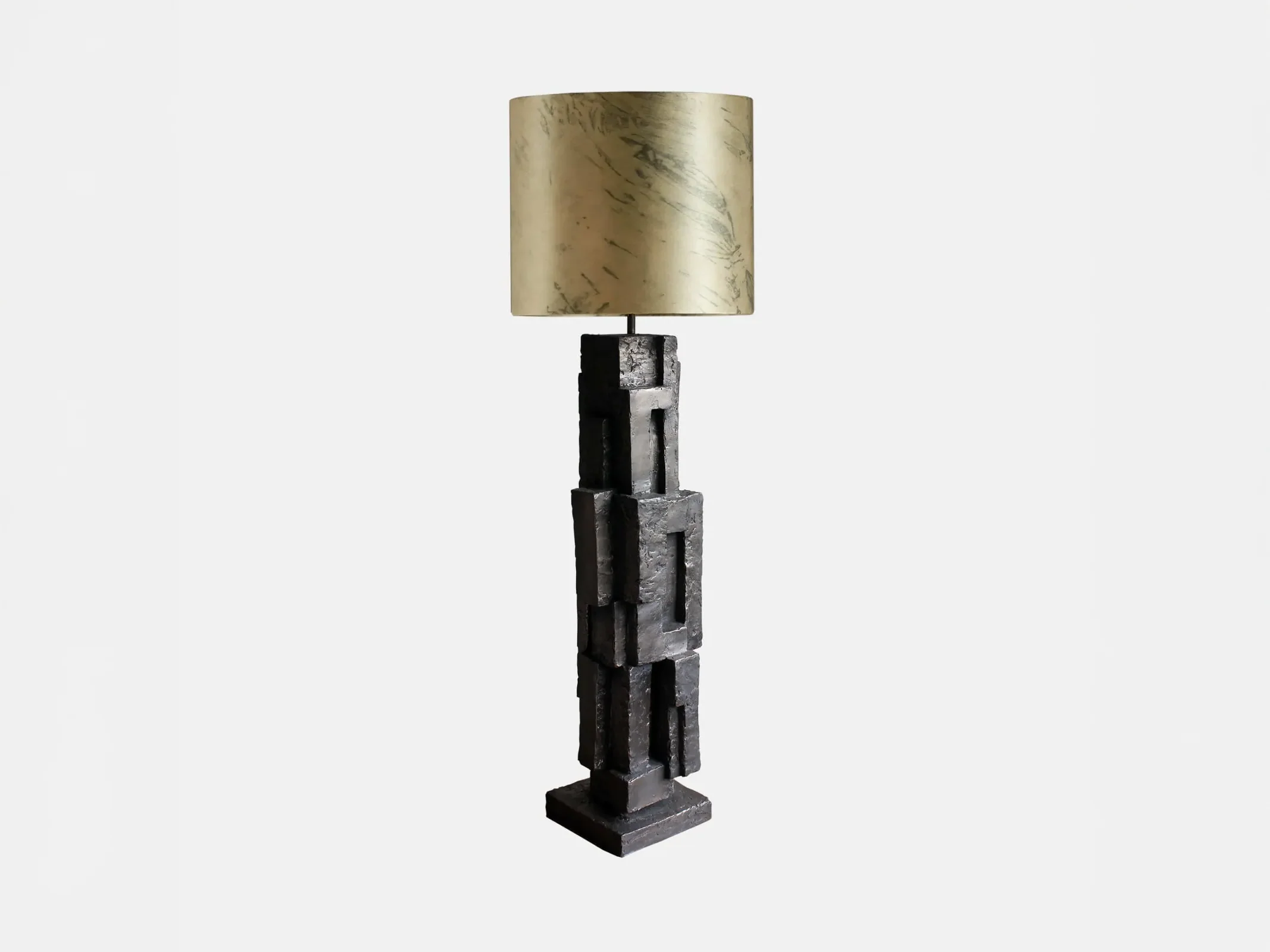 MARTIN HUXFORD TOTEM BRONZE TABLE LAMP / H47" x W8" x D8"