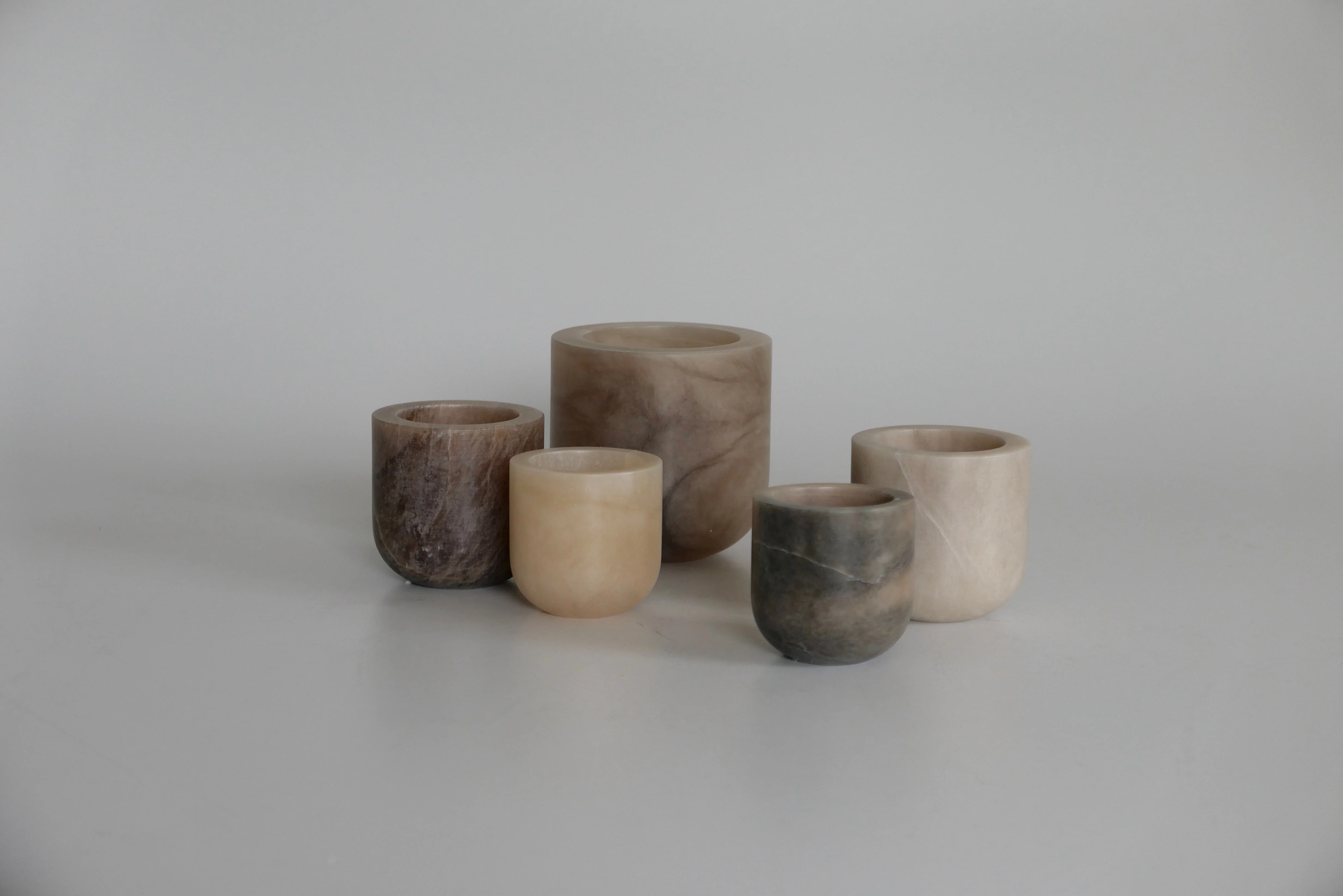 MICHAËL VERHEYDEN LUCE TEA LIGHT SMALL / ALABASTER TABAC Ø3.3” x H3.3”