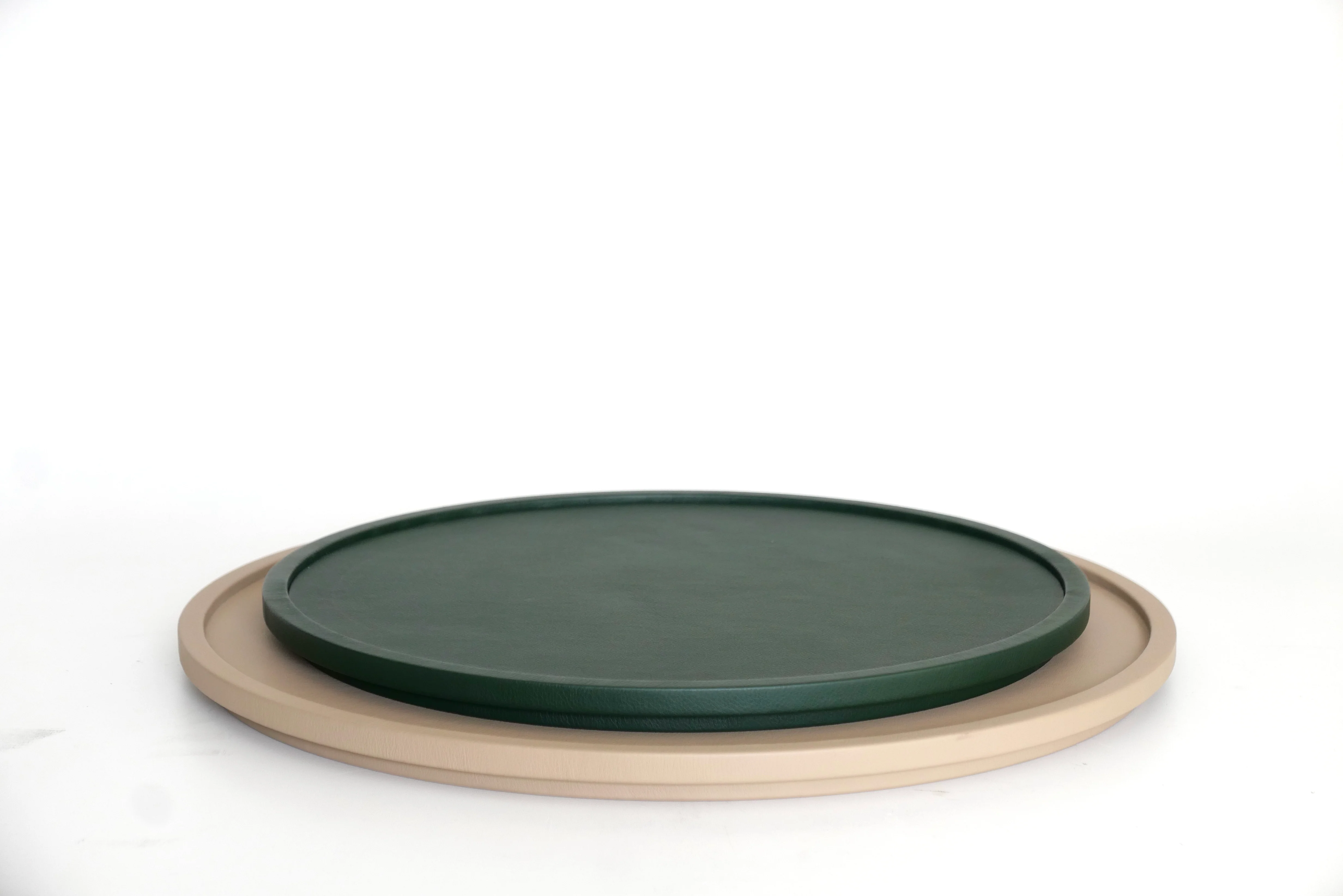 MICHAËL VERHEYDEN RONDO LEATHER TRAY / LARGE Ø19" x H1.2" - Image 4