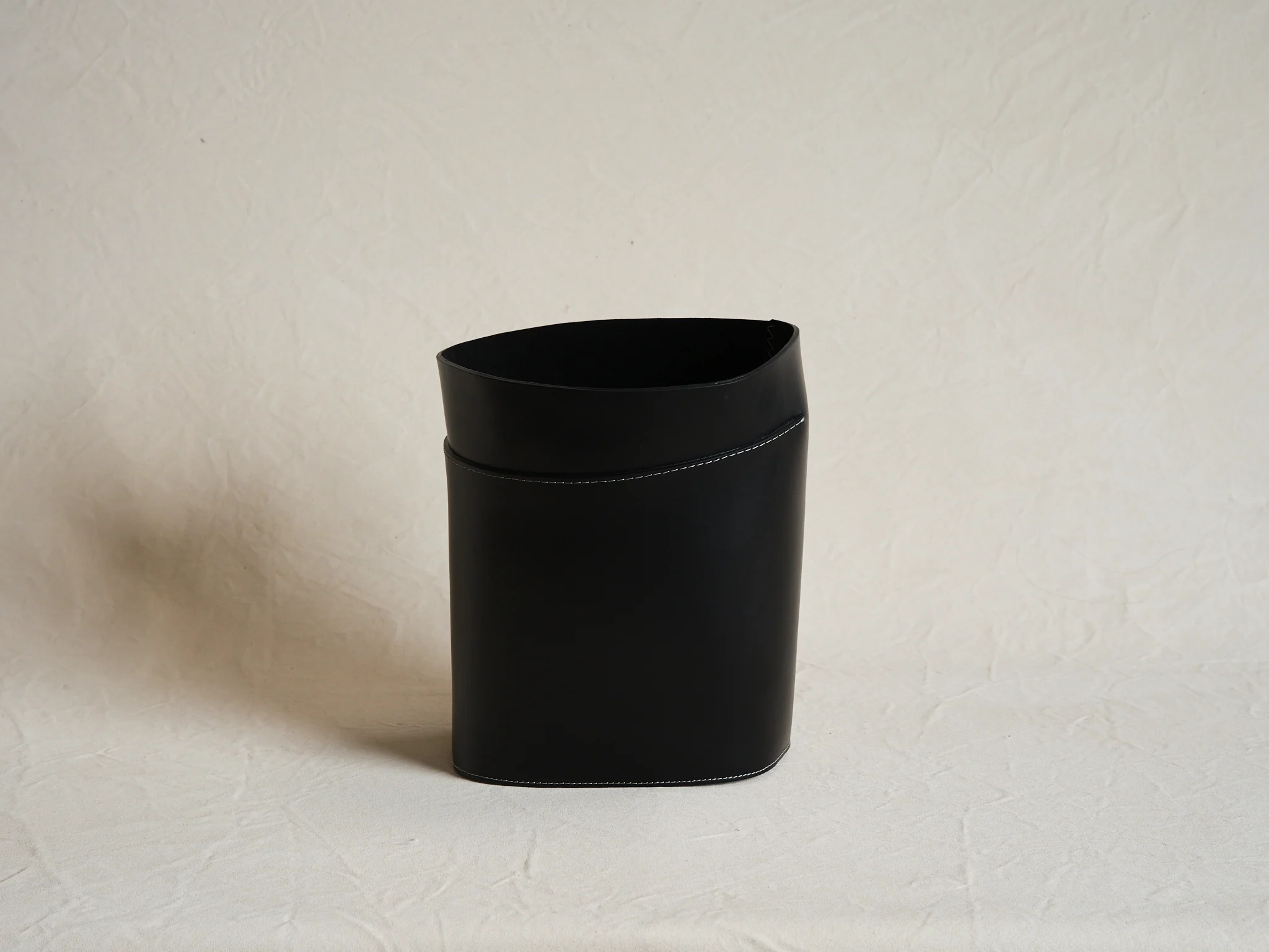 OSCAR MASCHERA ROBIN MEDIUM LEATHER BASKET / BLACK W12.2" x D12.2" x H14.6" - Image 2