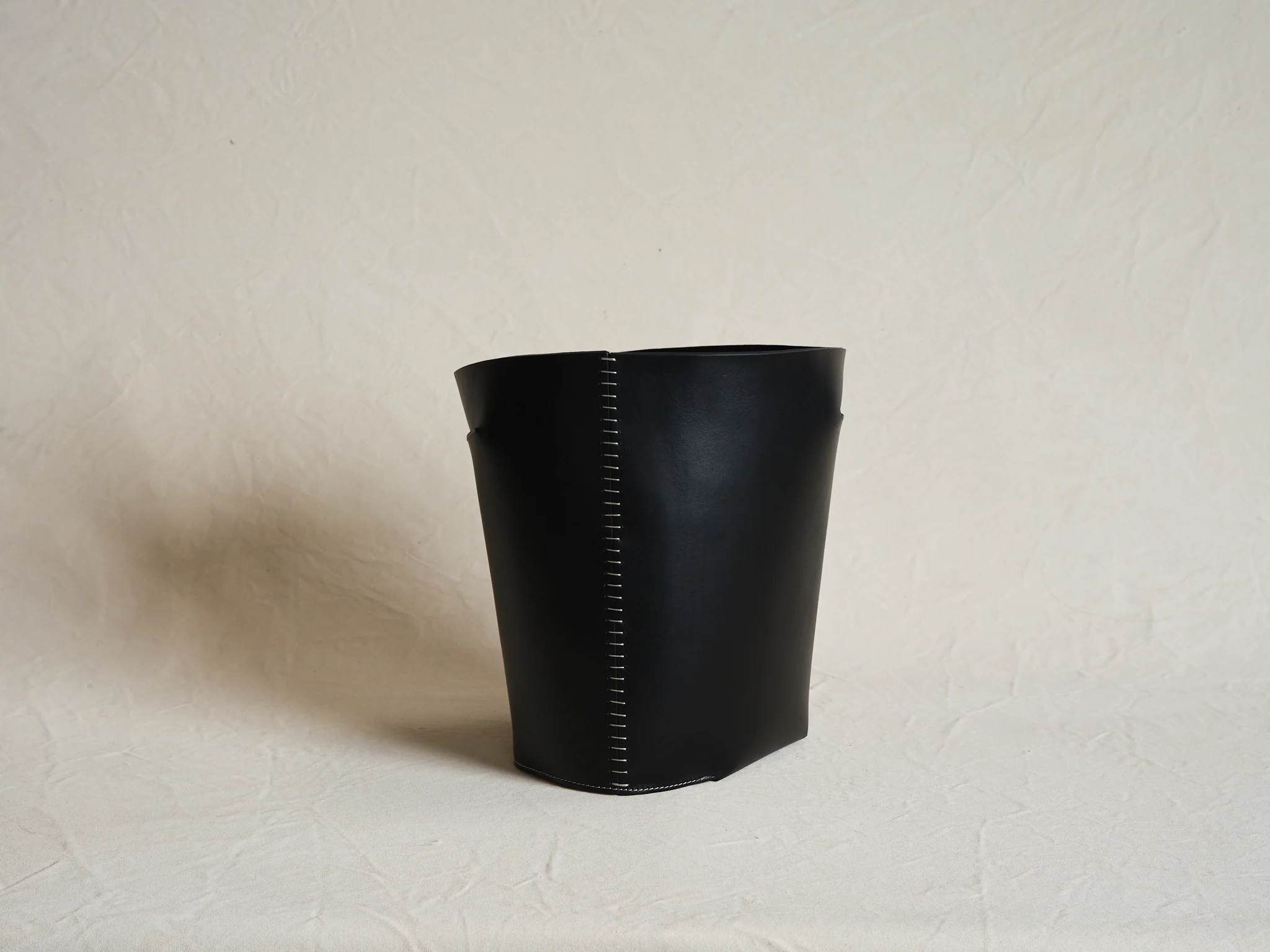 OSCAR MASCHERA ROBIN MEDIUM LEATHER BASKET / BLACK W12.2" x D12.2" x H14.6" - Image 3