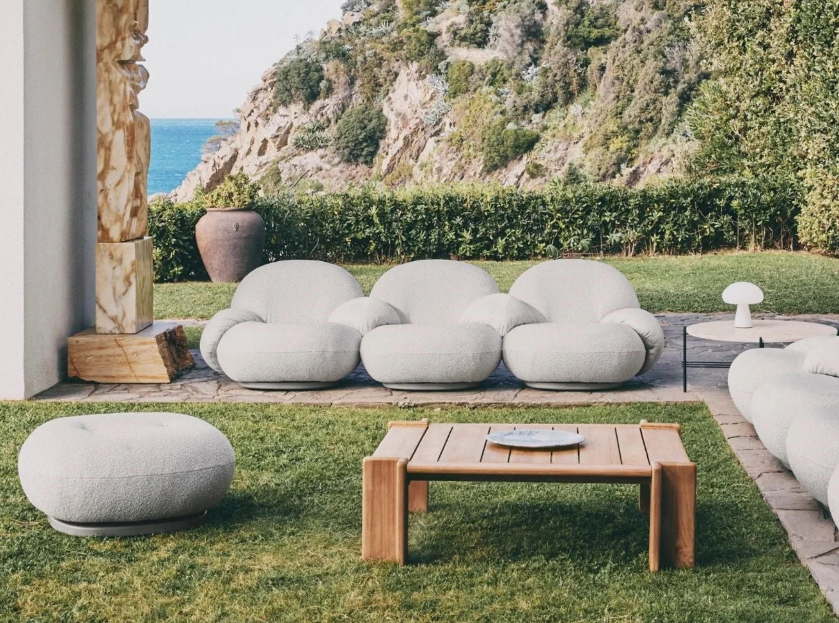 PACHA OUTDOOR THREE-SEATER SOFA W/ ARMREST W99.5" x D33.5" x H25.5" x SH14.5" - Image 5