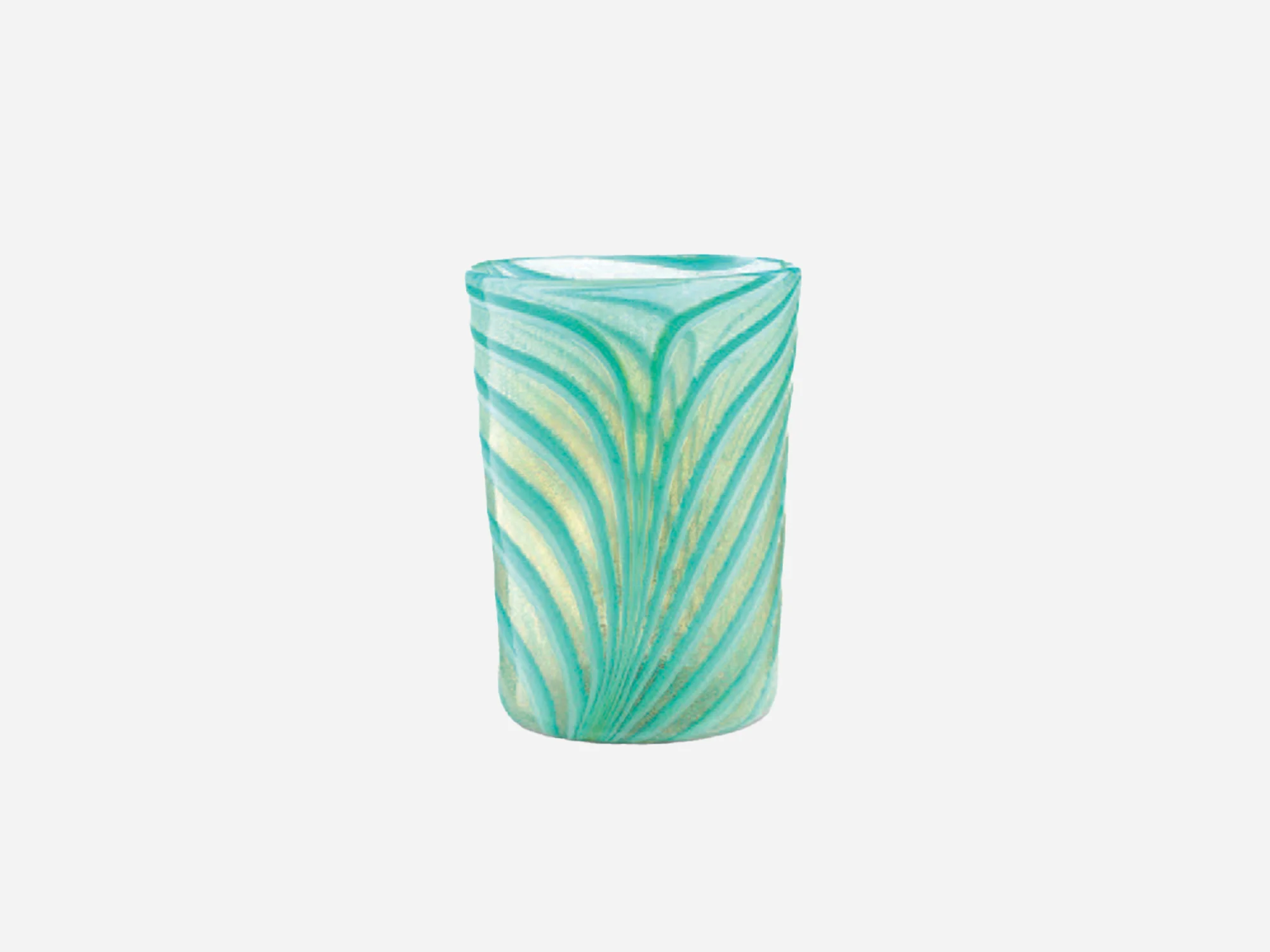 PAMPLEMOUSSE ERNEST MURANO GLASS CUP / LAGOON H4.3" x Ø3"