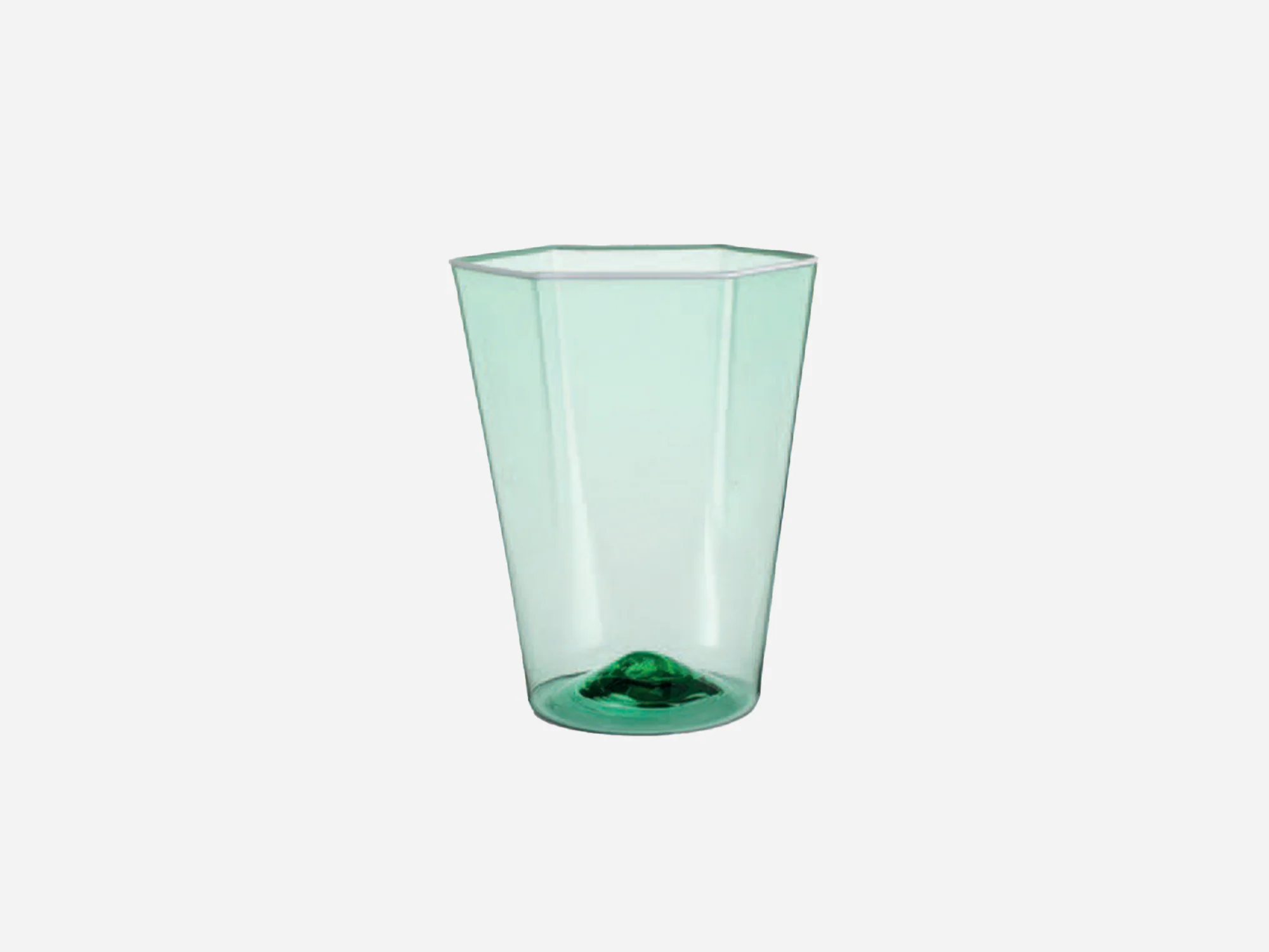 PAMPLEMOUSSE SAN GIORGIO MURANO GLASS CUP / LIGHT GREEN H3.9" x Ø3.3"