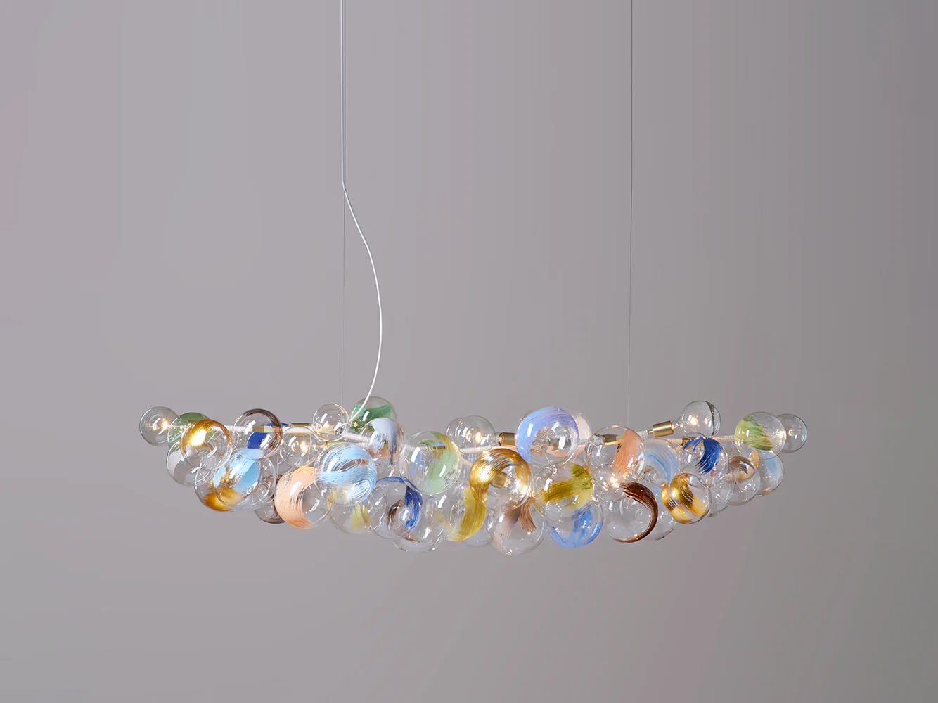 PELLE STROKES LONG 80 BUBBLE CHANDELIER L80" x H17" X D26"