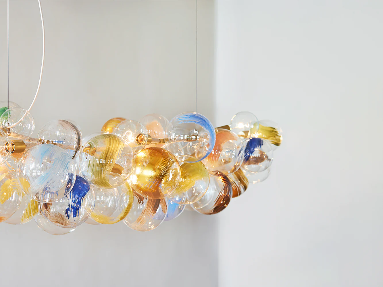 PELLE STROKES LONG 80 BUBBLE CHANDELIER L80" x H17" X D26" - Image 2