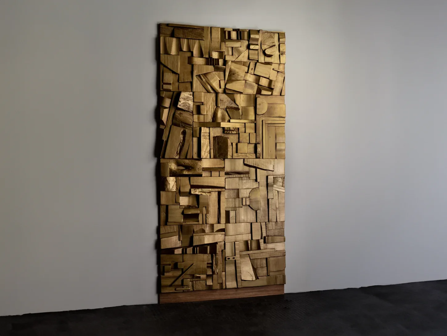 PETER GLASSFORD ANTIQUE GOLD WOOD COLLAGE TILE - Image 2