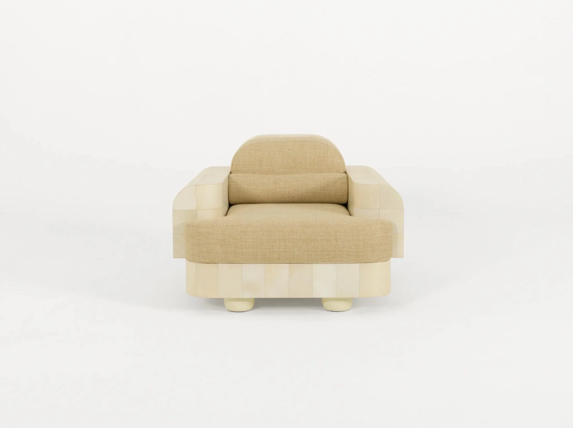 PIERRE AUGUSTIN FUMOIR ARMCHAIR / PARCHMENT L37" x D37" x H37" - Image 2