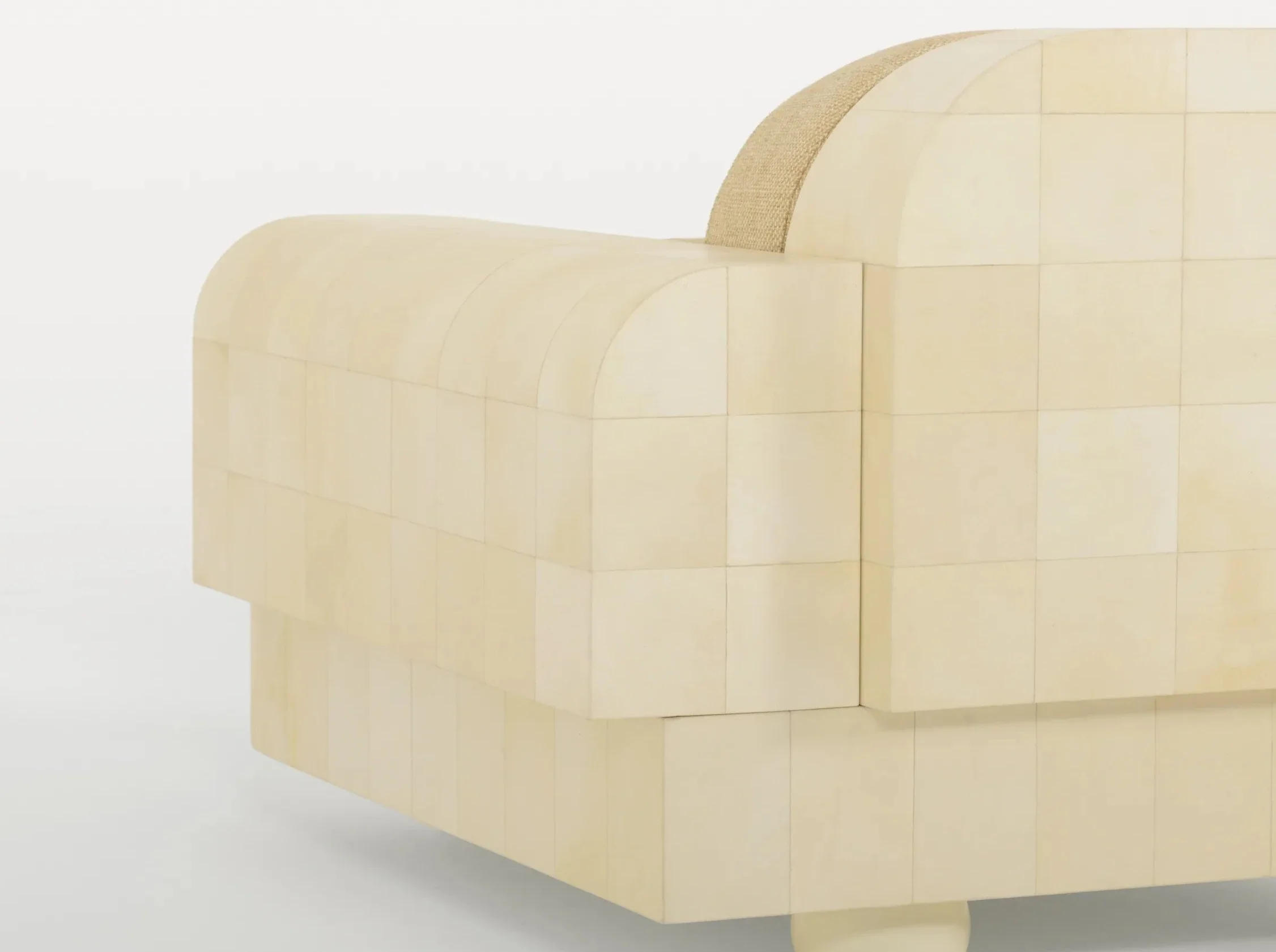 PIERRE AUGUSTIN FUMOIR ARMCHAIR / PARCHMENT L37" x D37" x H37" - Image 4