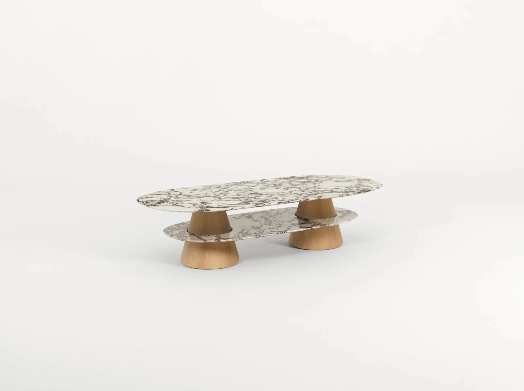 PIERRE AUGUSTIN ROSE PIETRA OVAL COFFEE TABLE L55" x D32" x H15.5"