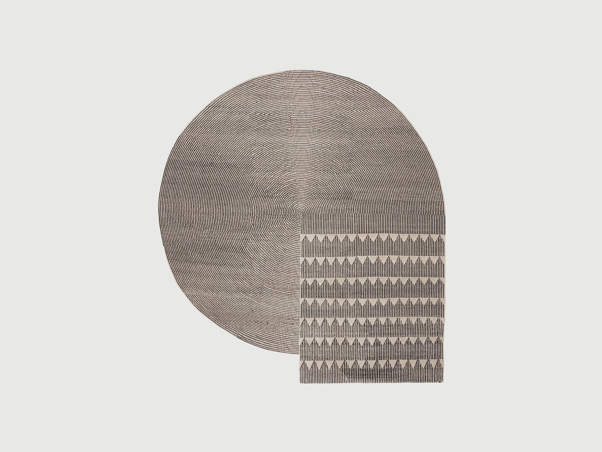 CC-TAPIS DAVID AND NICOLAS PLASTERWORKS C RUG / BLACK + WHITE 8'2" x 8'9"