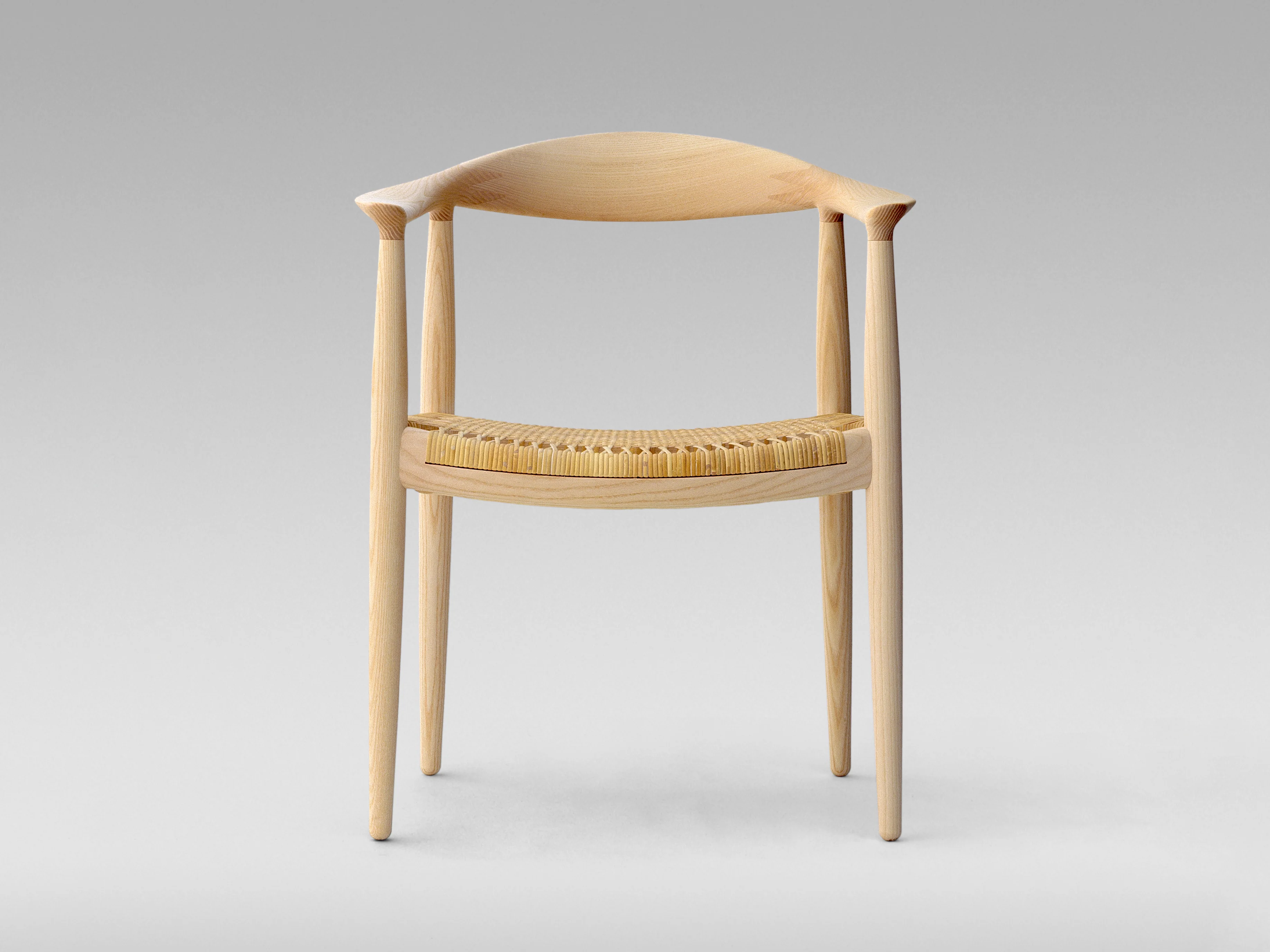 PP MOBLER HANS WEGNER PP501 ROUND CHAIR CANE W24.8" x D20.5" x H29.9 x SH17.3" - Image 2