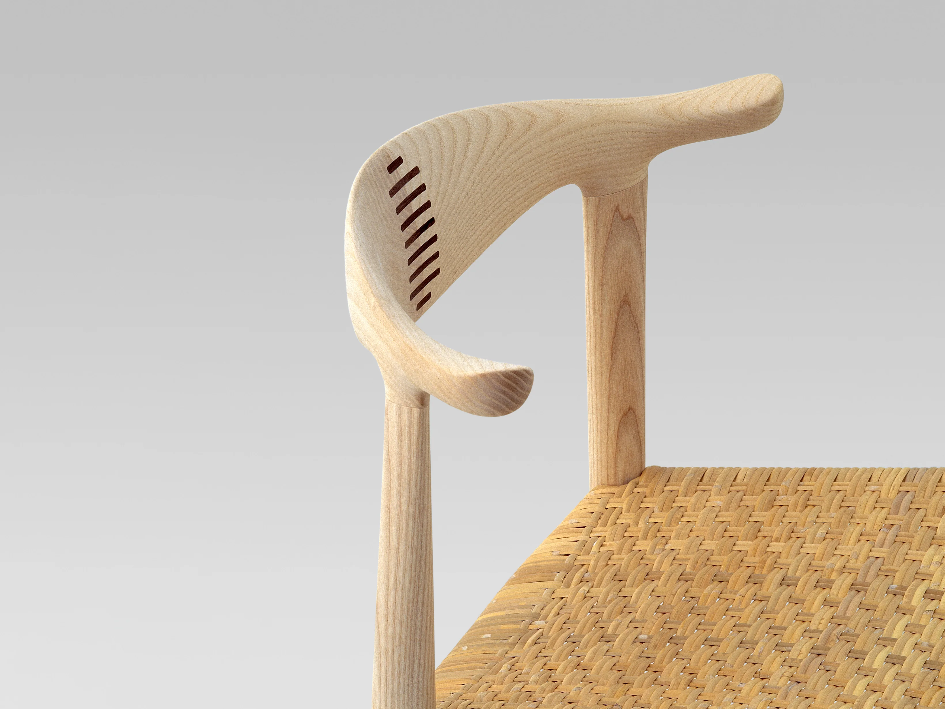 PP MOBLER HANS J. WEGNER PP505 COW HORN CHAIR W23.3" x D17.7" x H29.9" x SH17.3" - Image 3