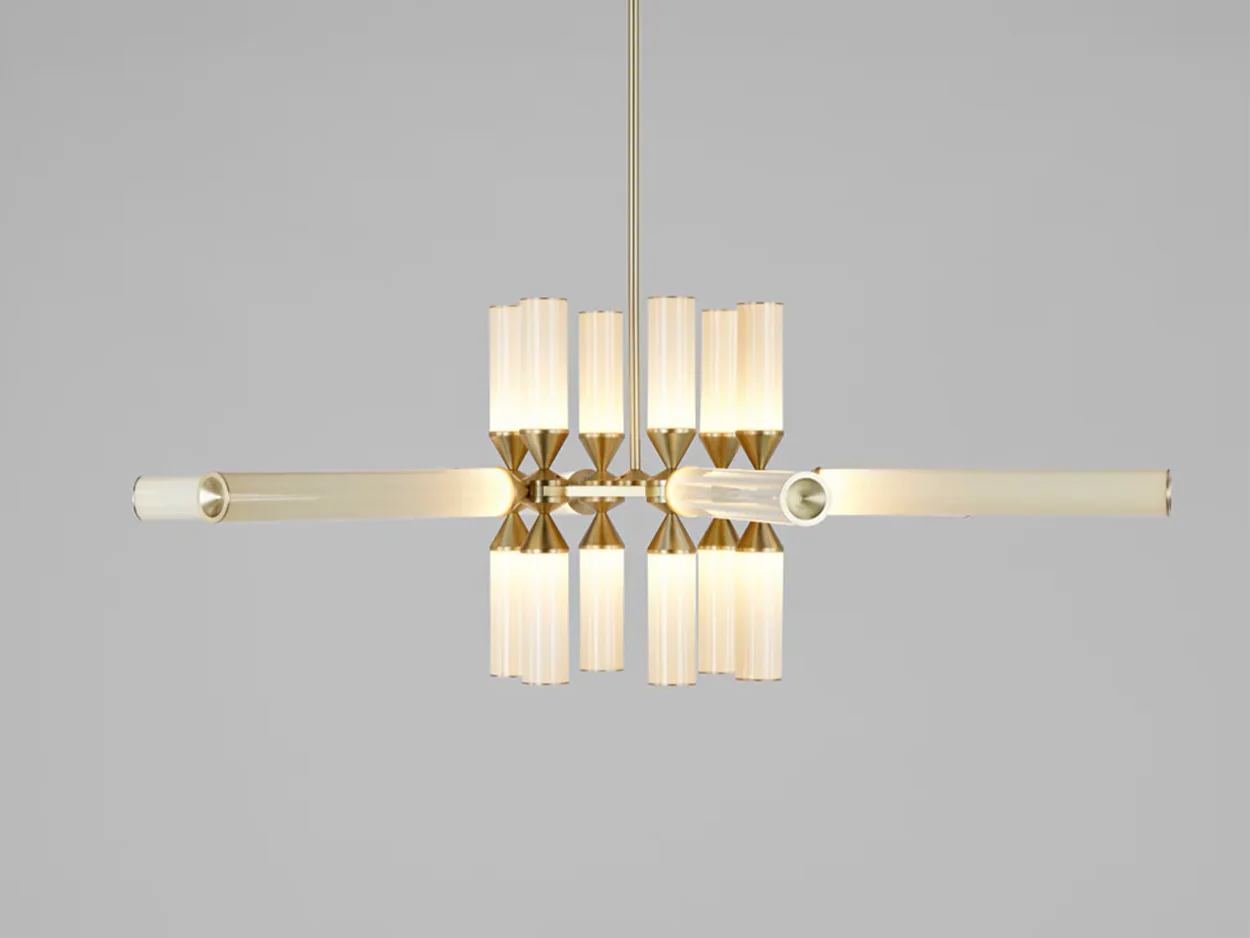 ROLL & HILL CASTLE CHANDELIER / 18-01 L50" x D44 x H17.5"