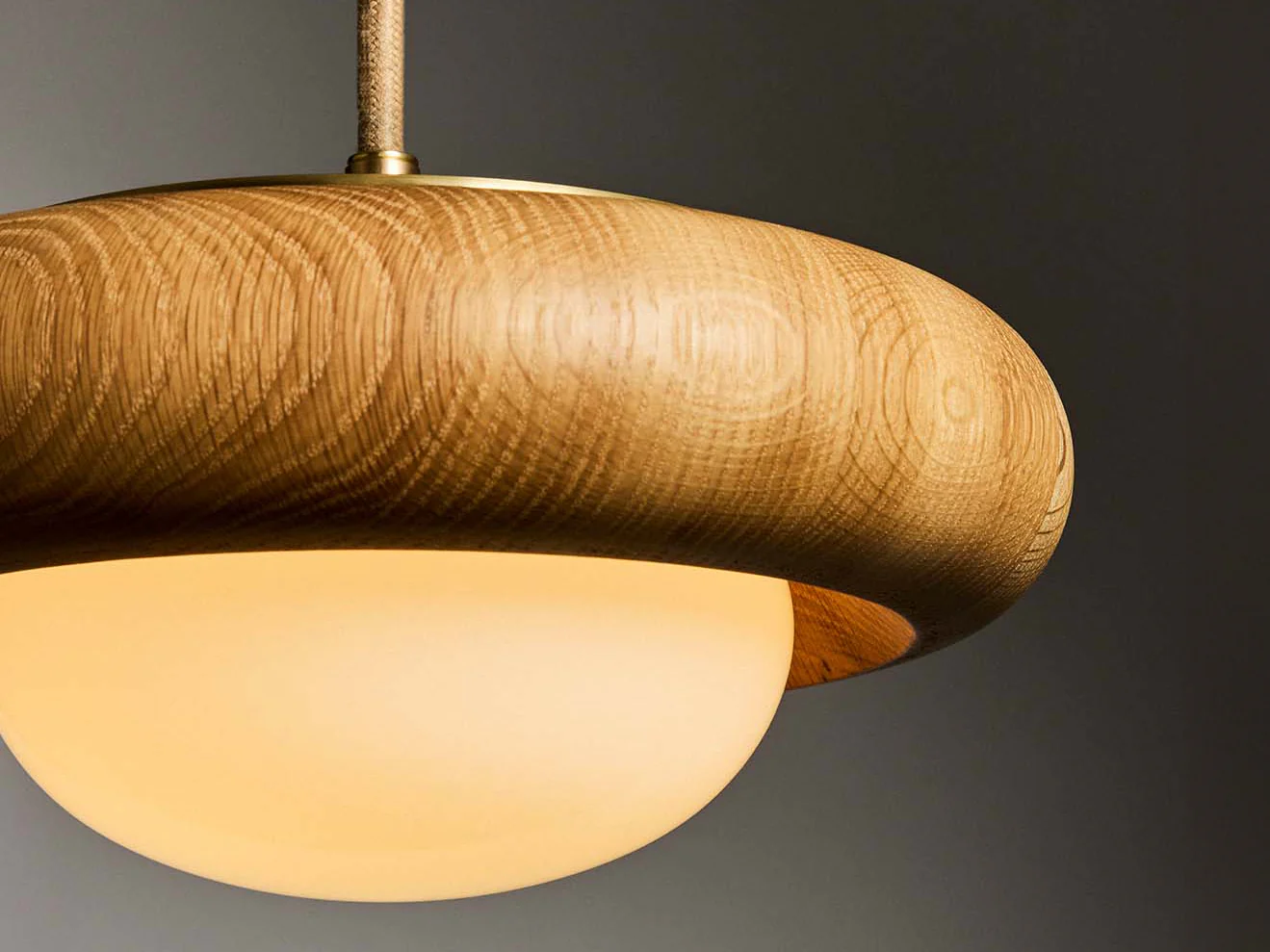 ROLL & HILL HUMBOLDT PENDANT / 01 WOOD Ă8.5" x H3.9" - Image 2